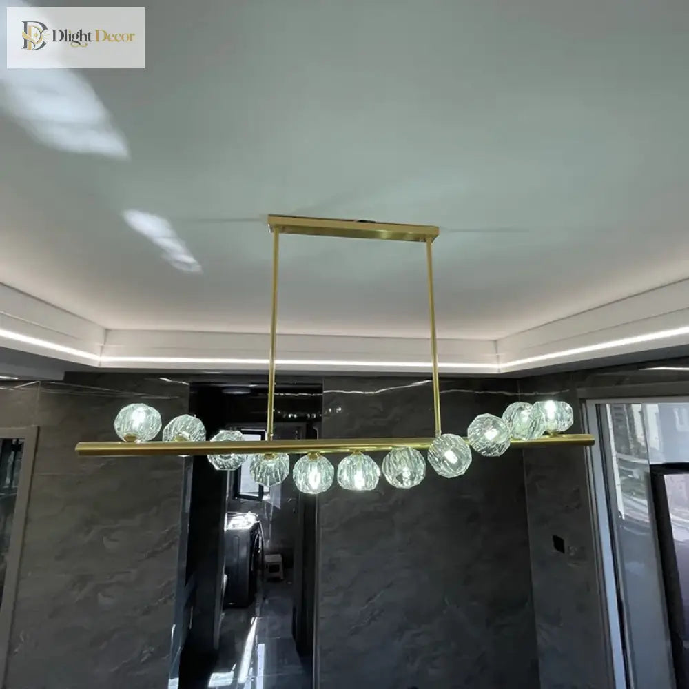 Elegant Crystal Chandelier | Kitchen Island Home Lighting