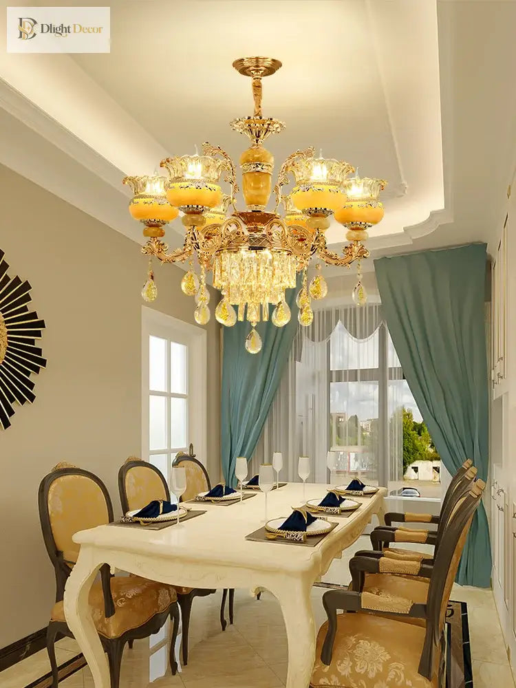 Elegant Crystal Chandelier | Modern Bedroom Lighting