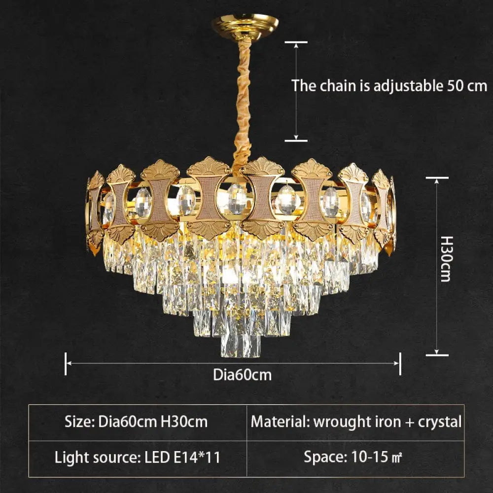 Elegant Crystal Gold Chandelier | Dining Room Home Lighting