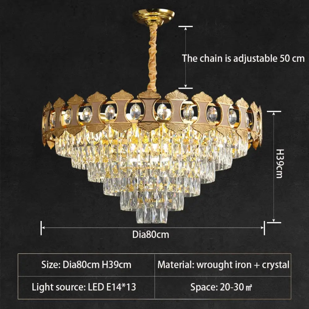 Elegant Crystal Gold Chandelier | Dining Room Home Lighting