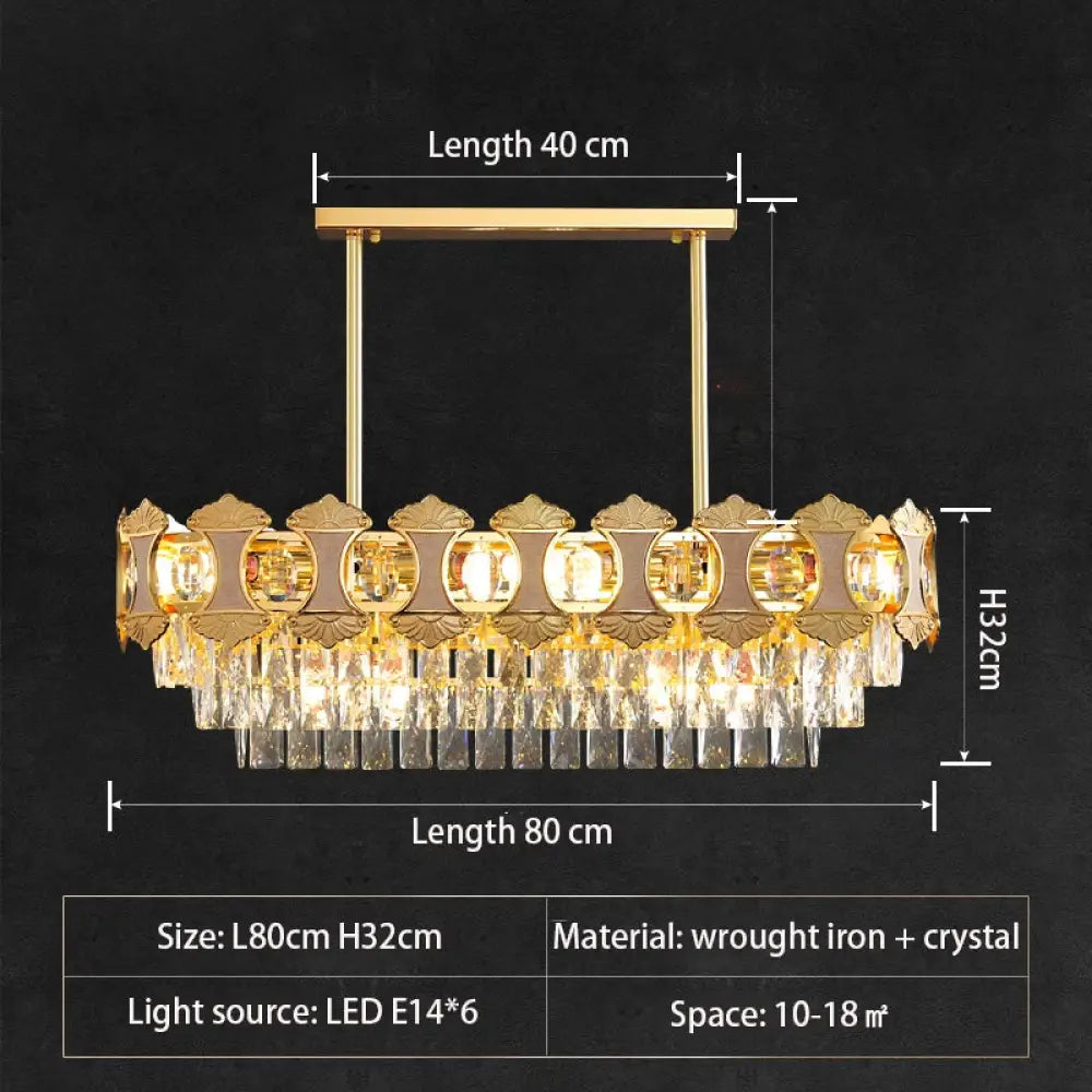 Elegant Crystal Gold Chandelier | Dining Room Home Lighting