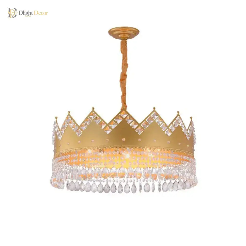 Elegant Crystal Gold Chandelier | Dining Room Lighting