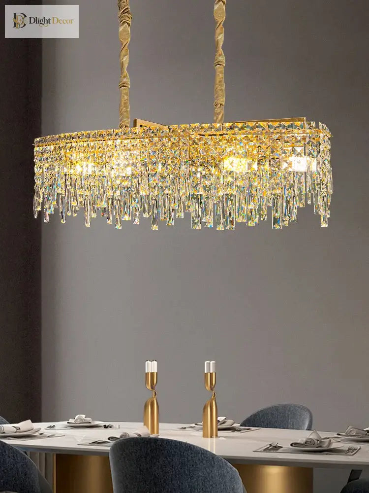Elegant Gold Chandelier | Modern Dining Room Lighting