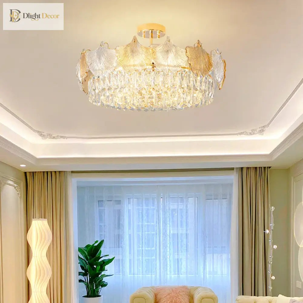 Elegant LED Crystal Chandelier | Modern Bedroom Lighting