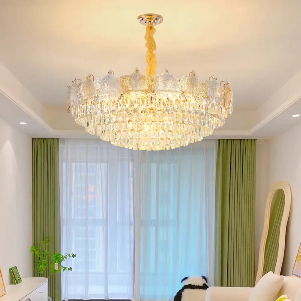 Elegant LED Crystal Chandelier | Modern Bedroom Lighting