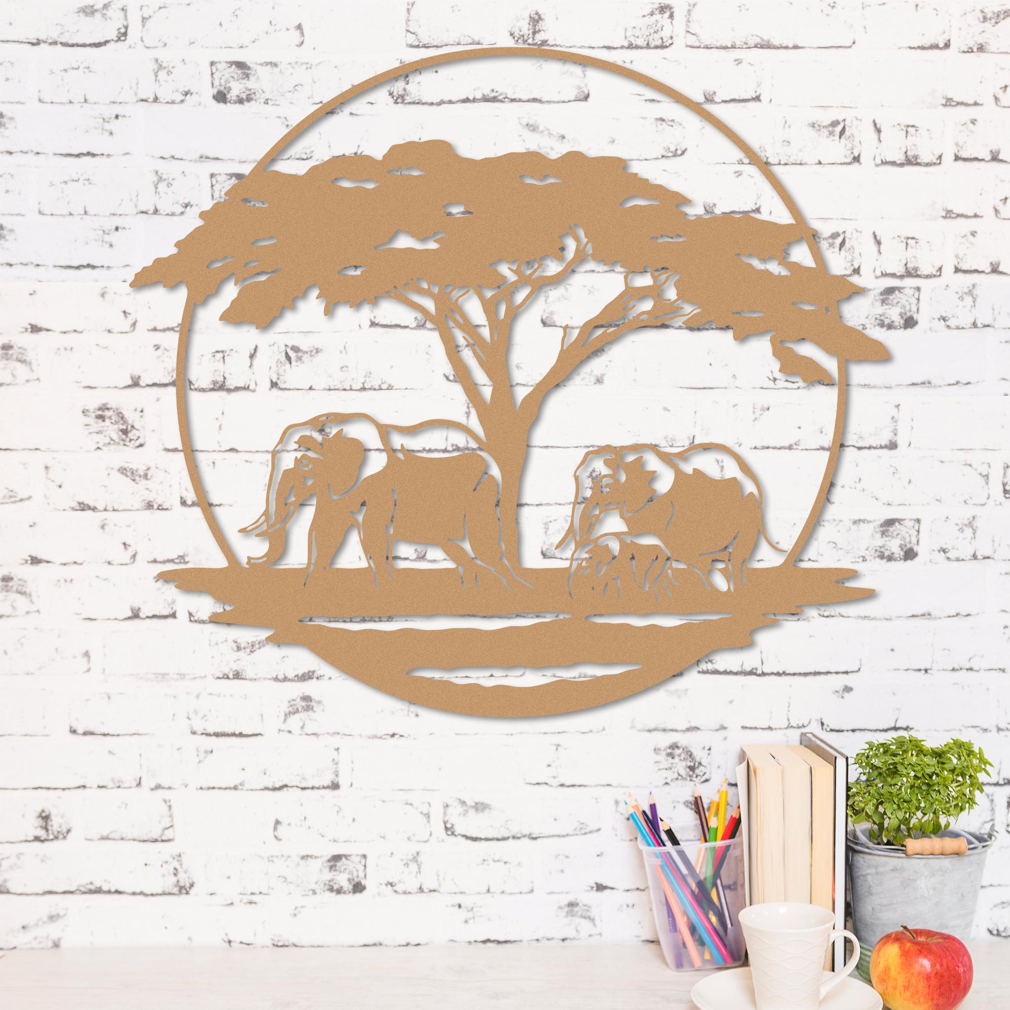 Elephant with Calf in the Serengeti Sign-3