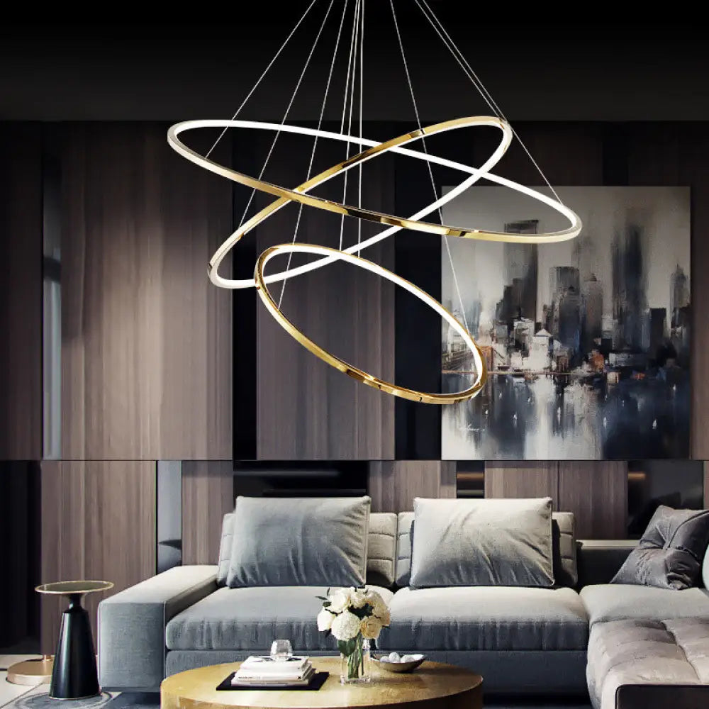 Embrace LED Modern Gold Chandelier | Dining Room Lighting