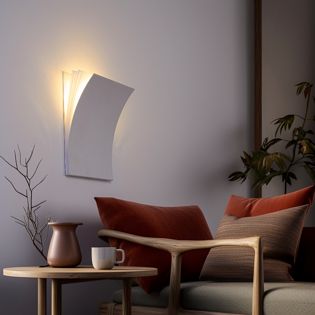 Paper Curve LED Wall Light, Modern Minimalist Wall Sconce with Curved Design-3