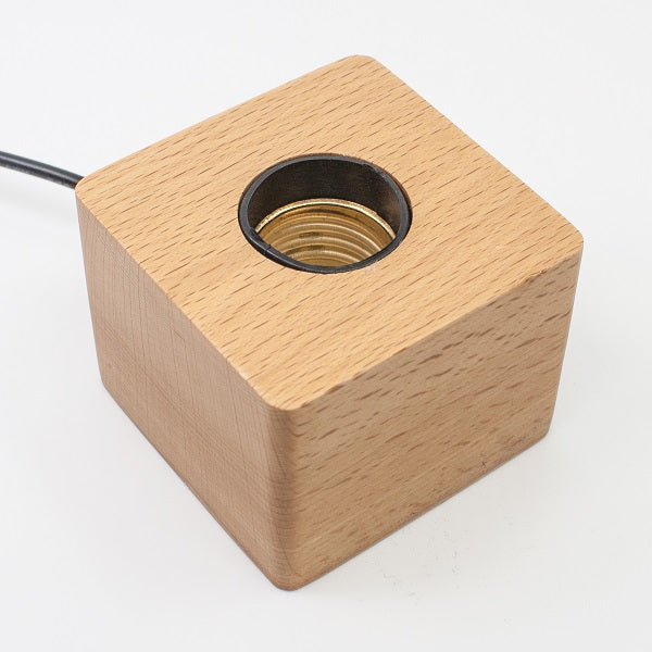 Wood light base with screw socket-1