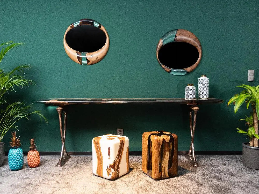 Resin Console Table- Foyer Table- Entryway Table (without mirrors) | Osso Collection