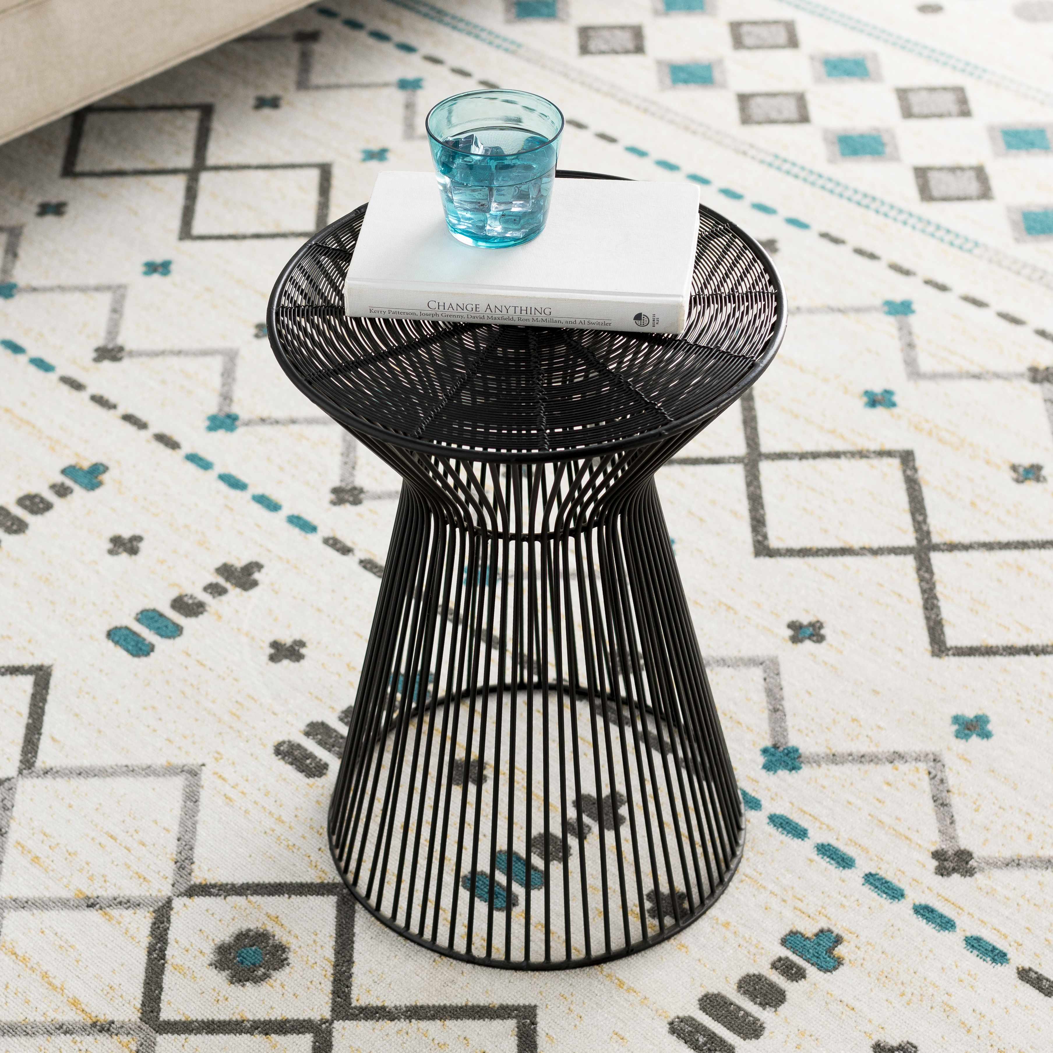 Ergani Black Metal End Table-1