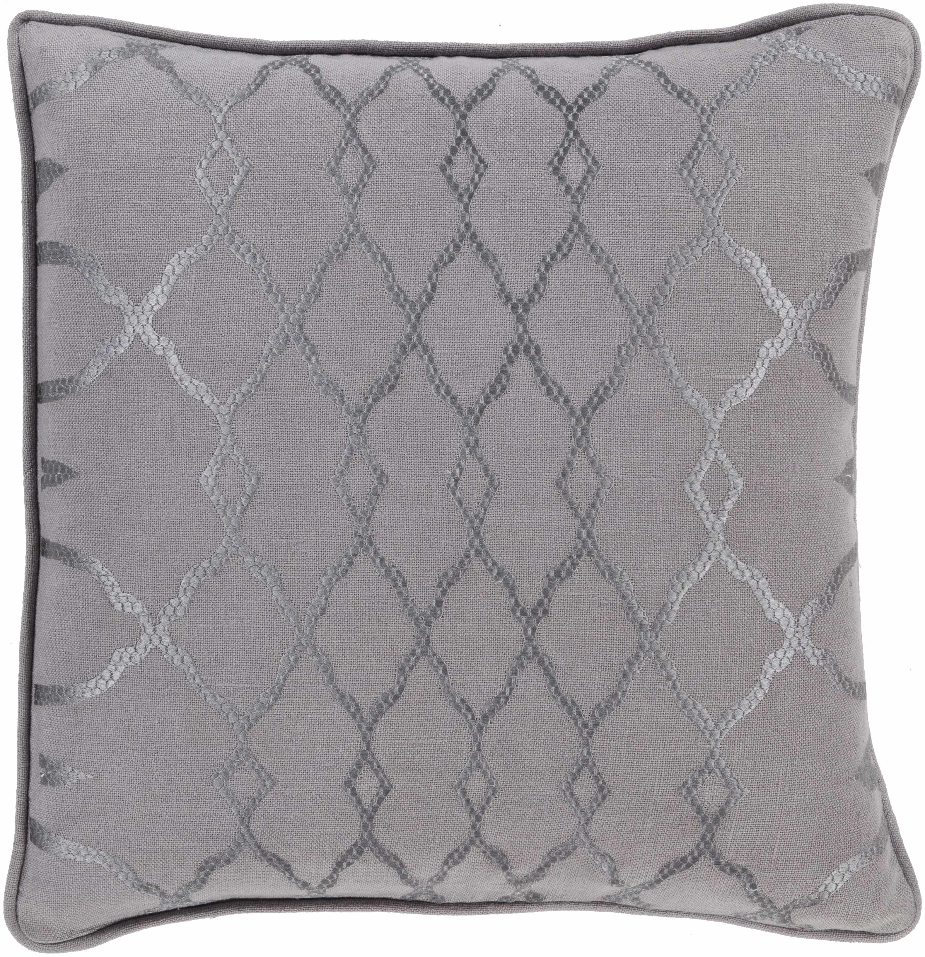 Erindale Gray Lattice Pattern Throw Pillow - Clearance-0
