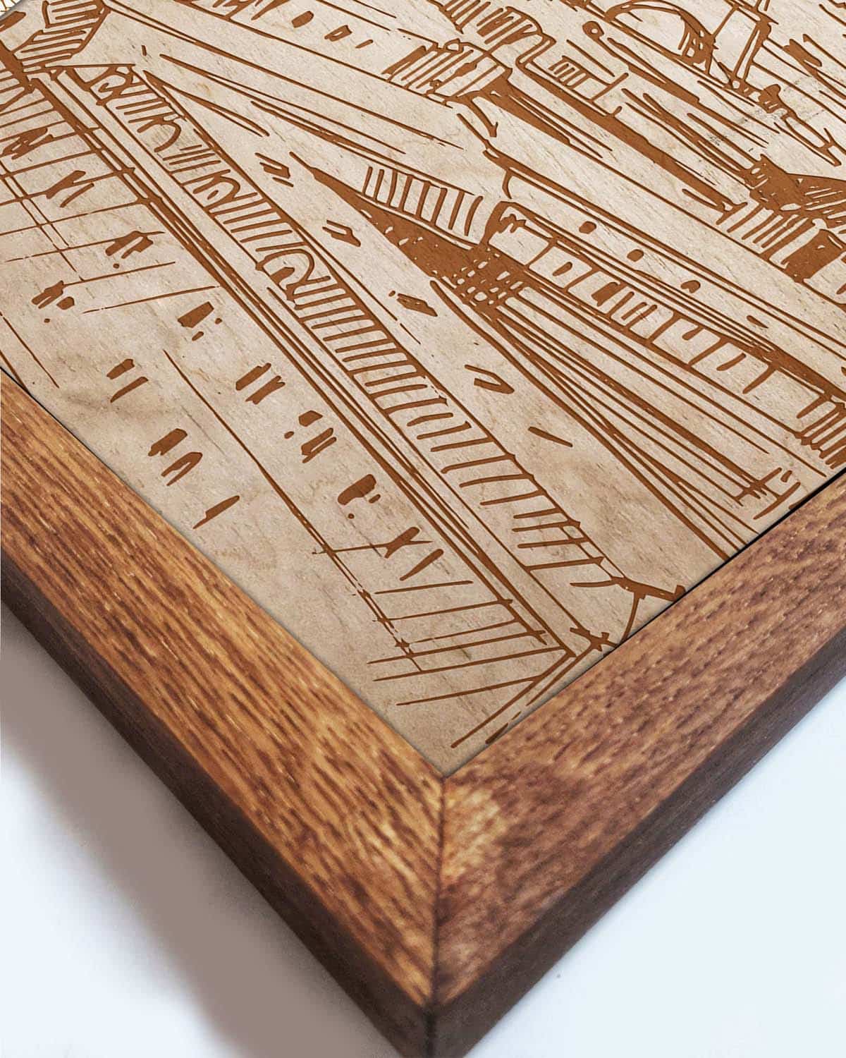 Wooden picture of  Eiffel Tower, in an oak frame-3