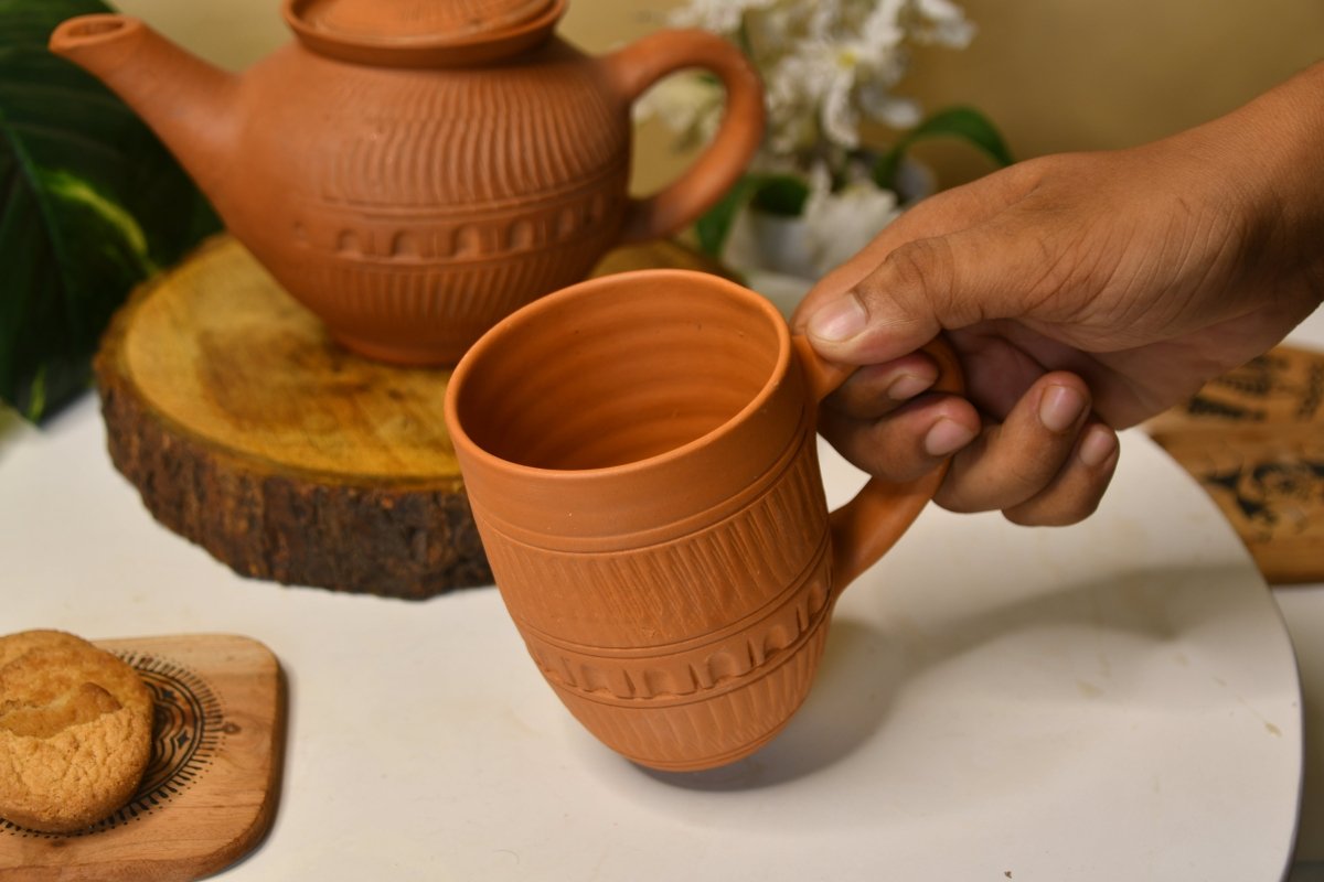 Rustic Terracotta Coffee Mug: Home Decor & Kitchen Delight-1