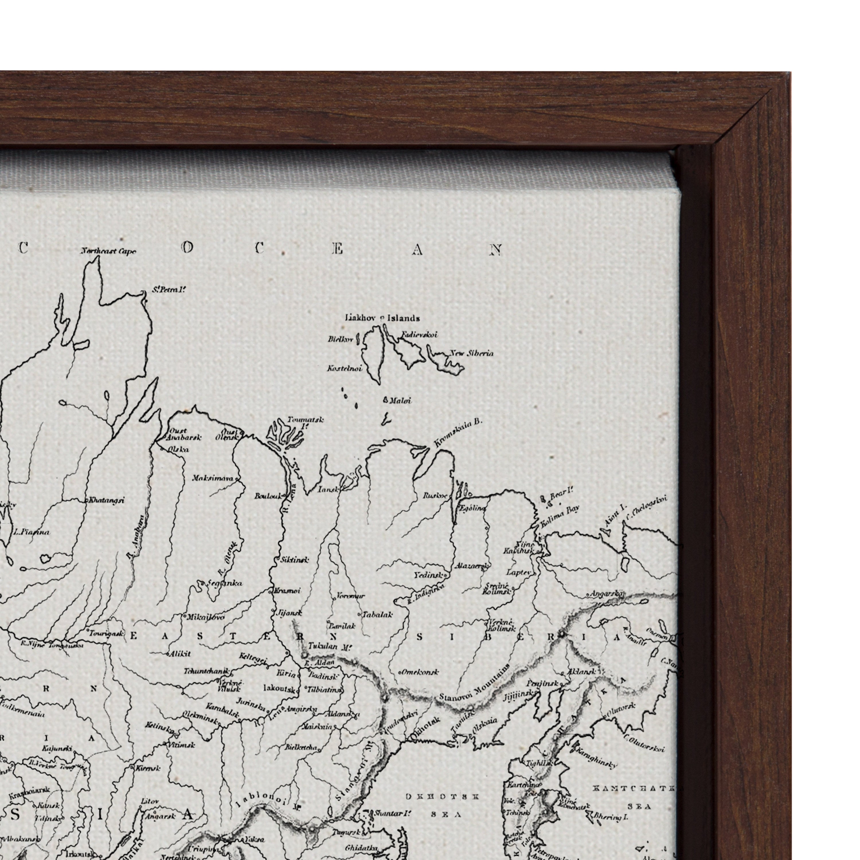 Sylvie Vintage Black and White World Map Framed Canvas Set by The Creative Bunch Studio