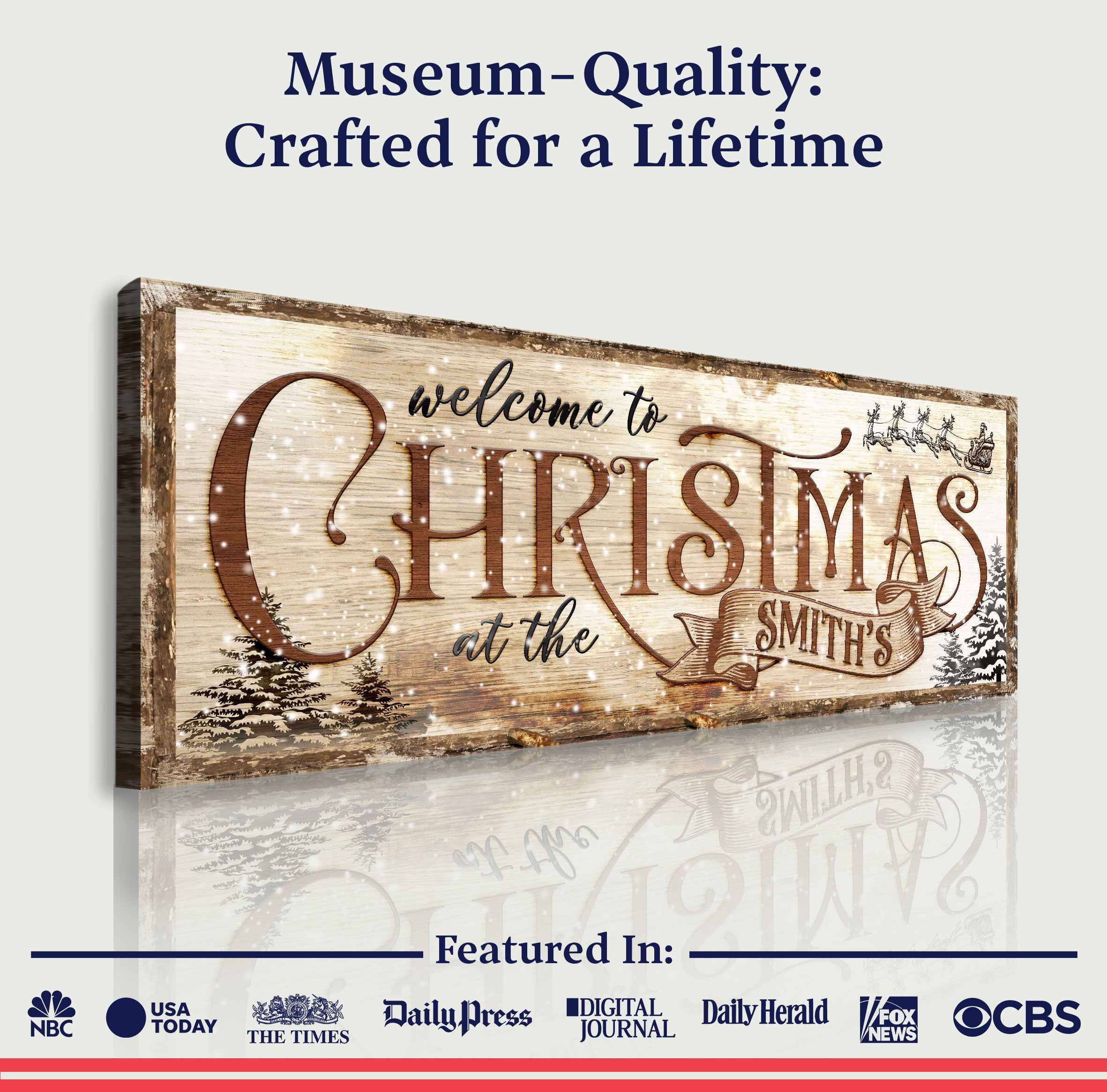 Family Welcome To Christmas Sign