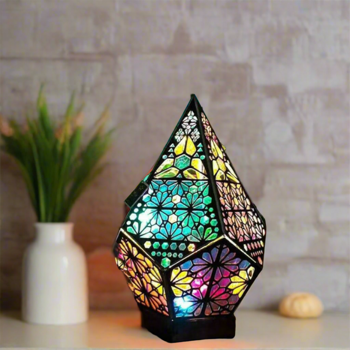 Bohemian Wooden Table Lamp