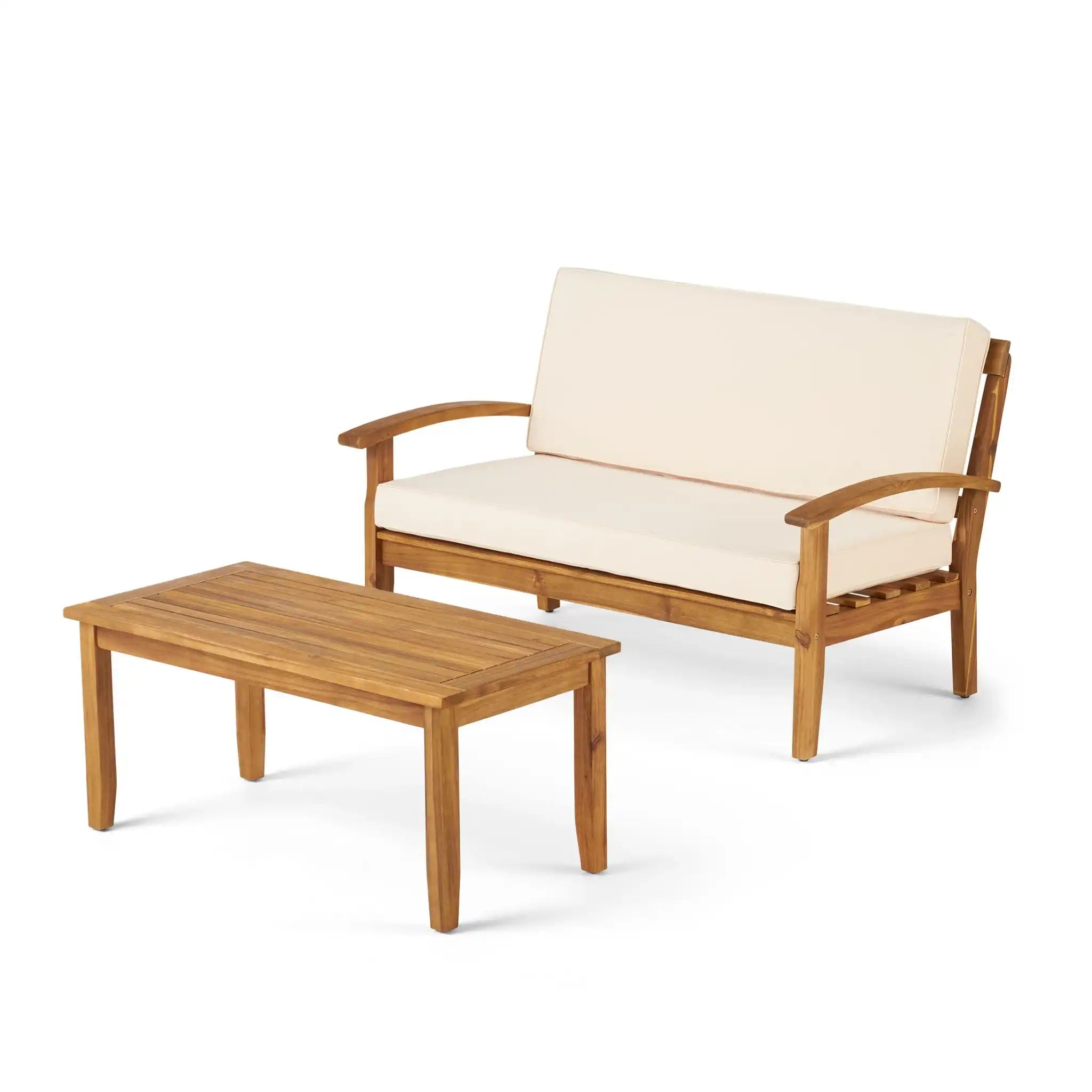 Outdoor Chat Set With Coffee Table and Loveseat