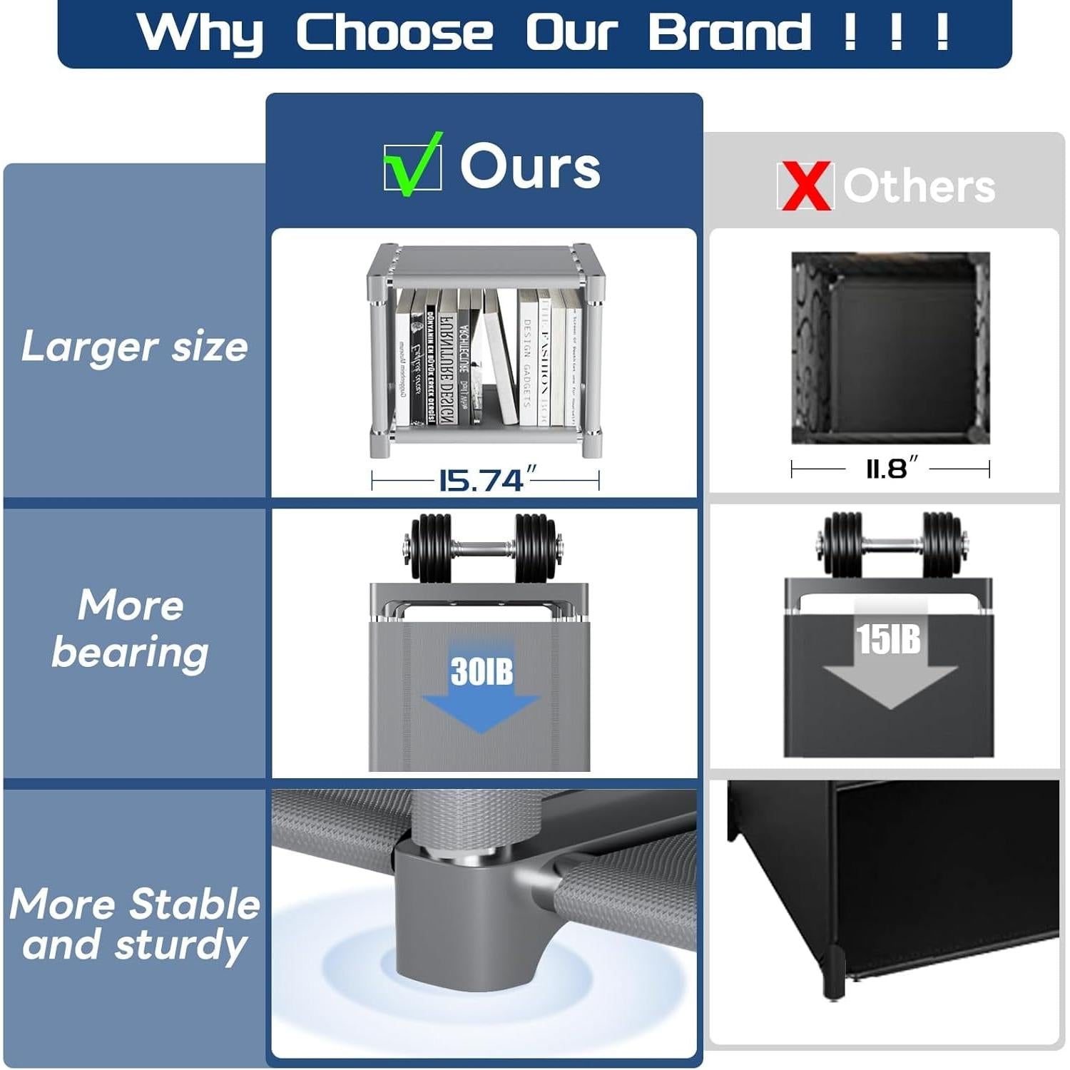 12 Cube Grey Metal Bookcase Storage Organizer Home Office