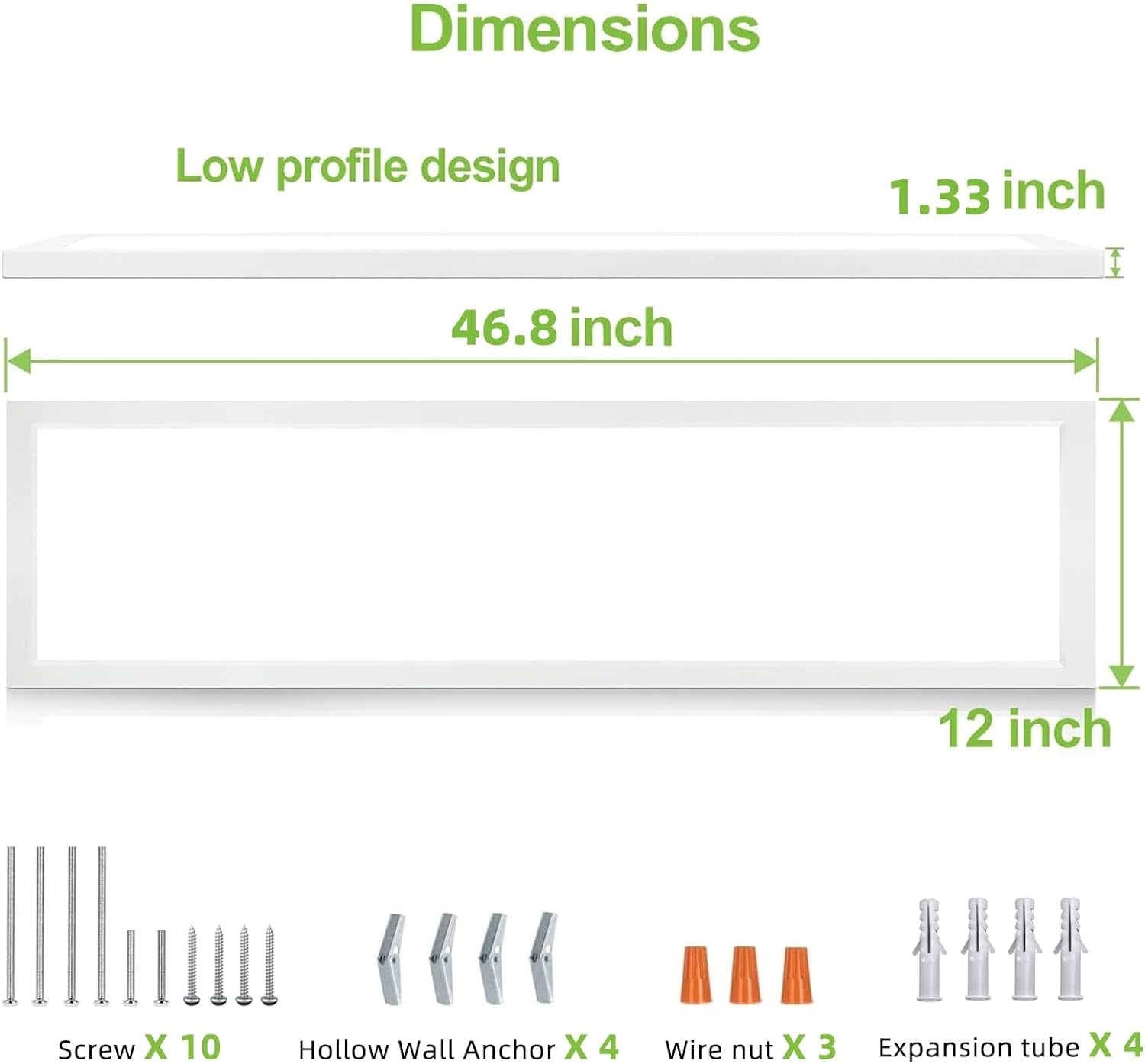 1X4 Ft Led Flat Panel Light Dimmable Selectable Color Temperature Ultra Slim Flush Mount Ceiling Lamp 4800 Lm 48W 2 Pack