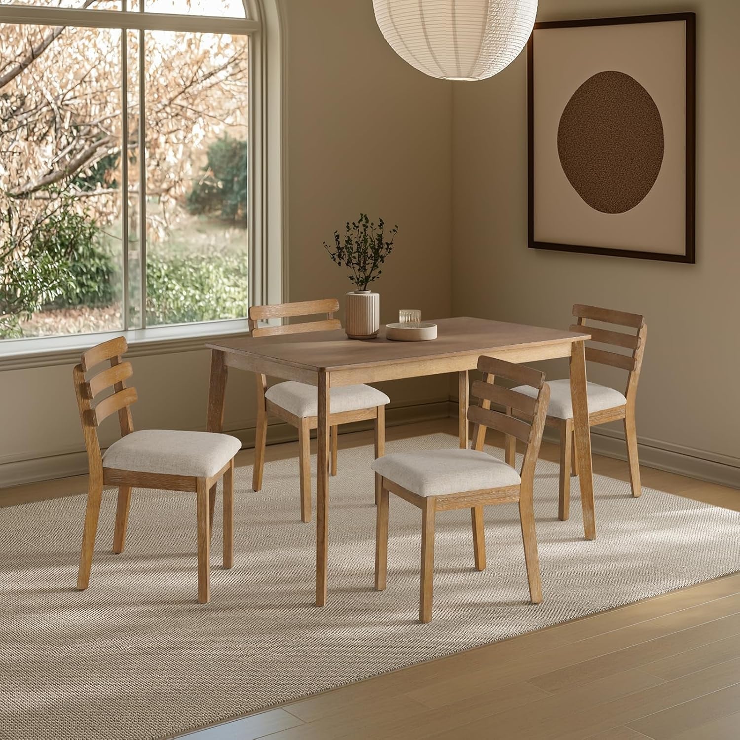 Premium Solid Wood Farmhouse Dining Table Set For Four