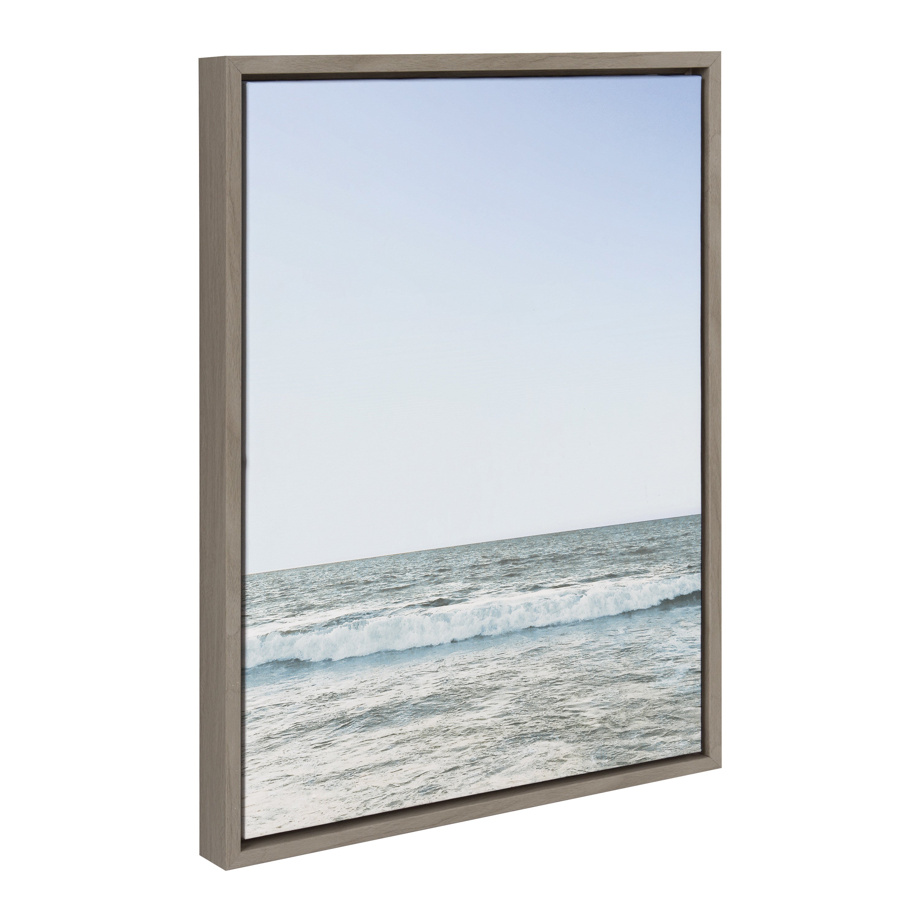 Sylvie Pale Blue Sea Framed Canvas by The Creative Bunch Studio