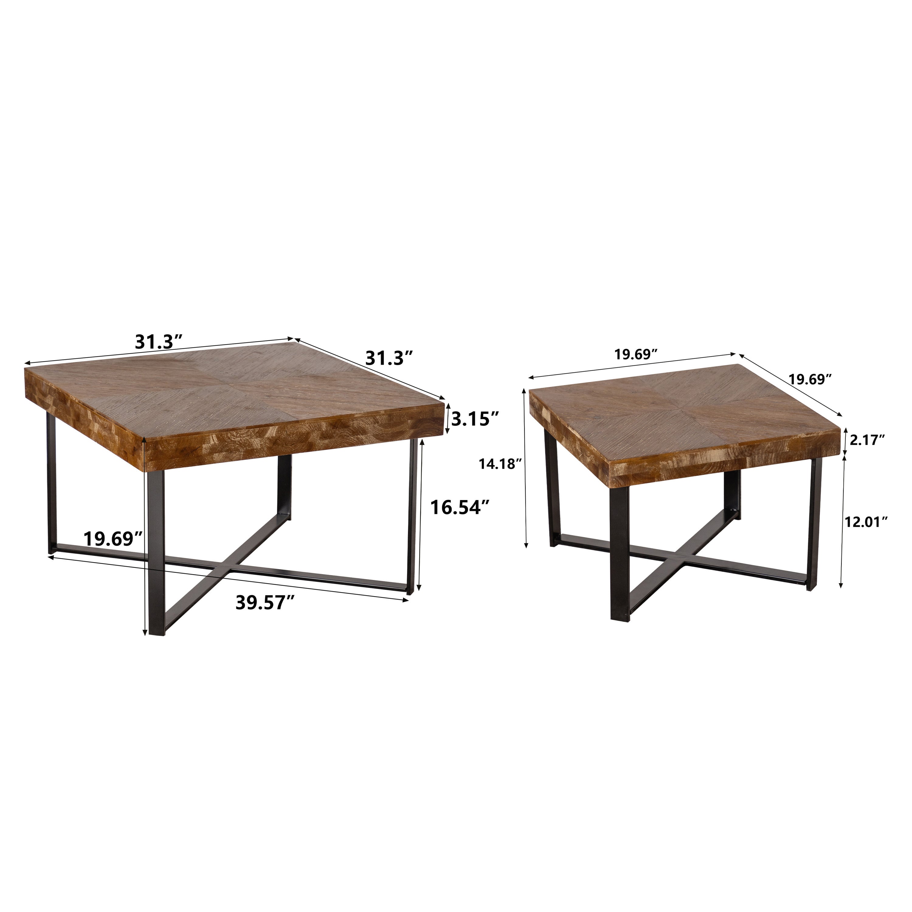 Modern Retro Splicing Square Coffee Table Set of 2-4