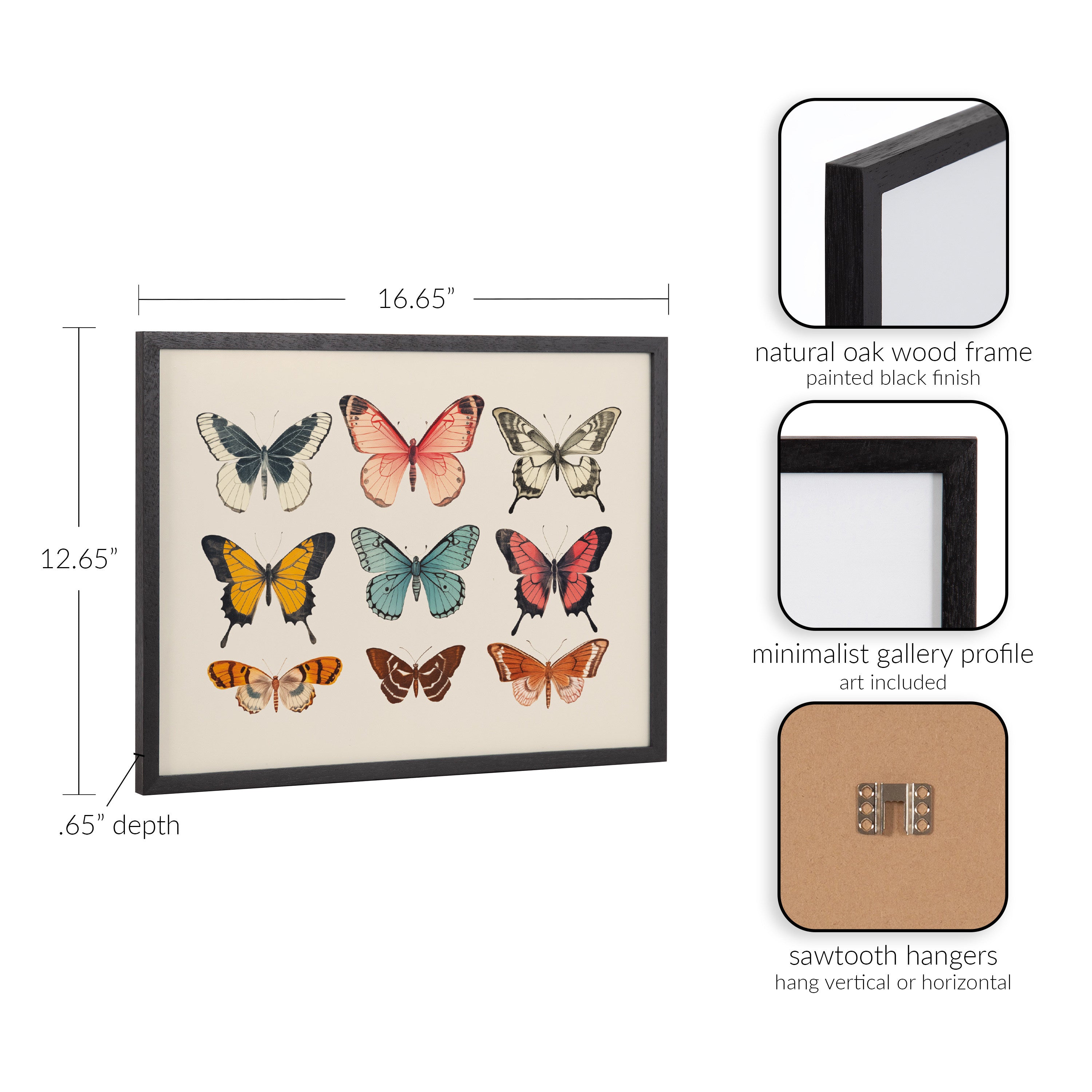 Gallery Vintage Style Muted Pastel Butterflies II Print by The Creative Bunch Studio
