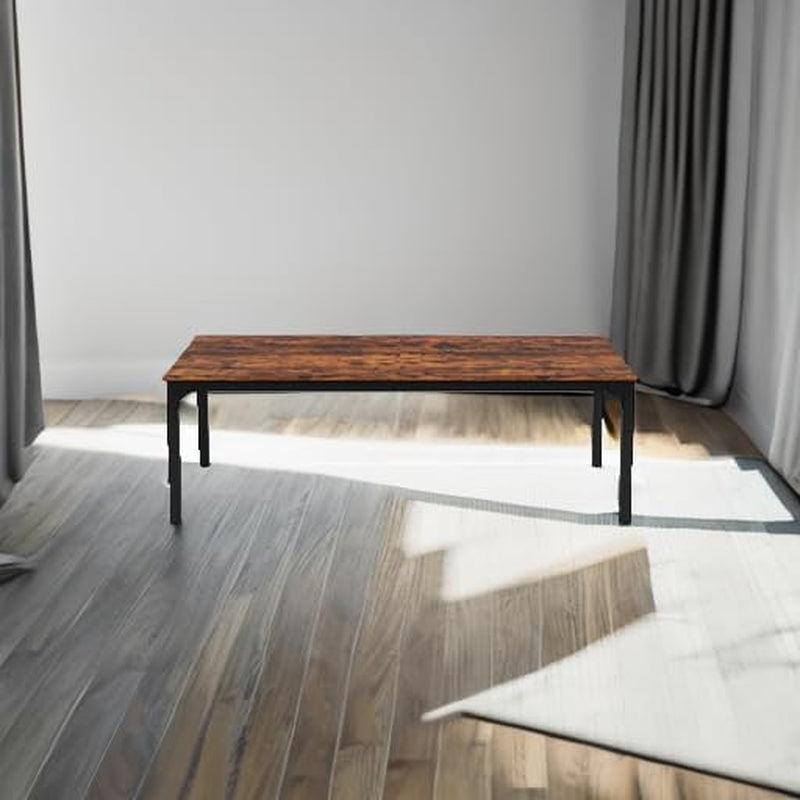 78 Inch Narrow Dining Table For 6 To 8 People Rustic Wood