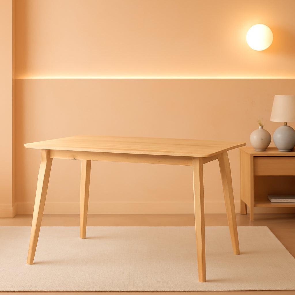 FSC Certified Solid Wood Rectangular Dining Table Seats Four Natural Finish