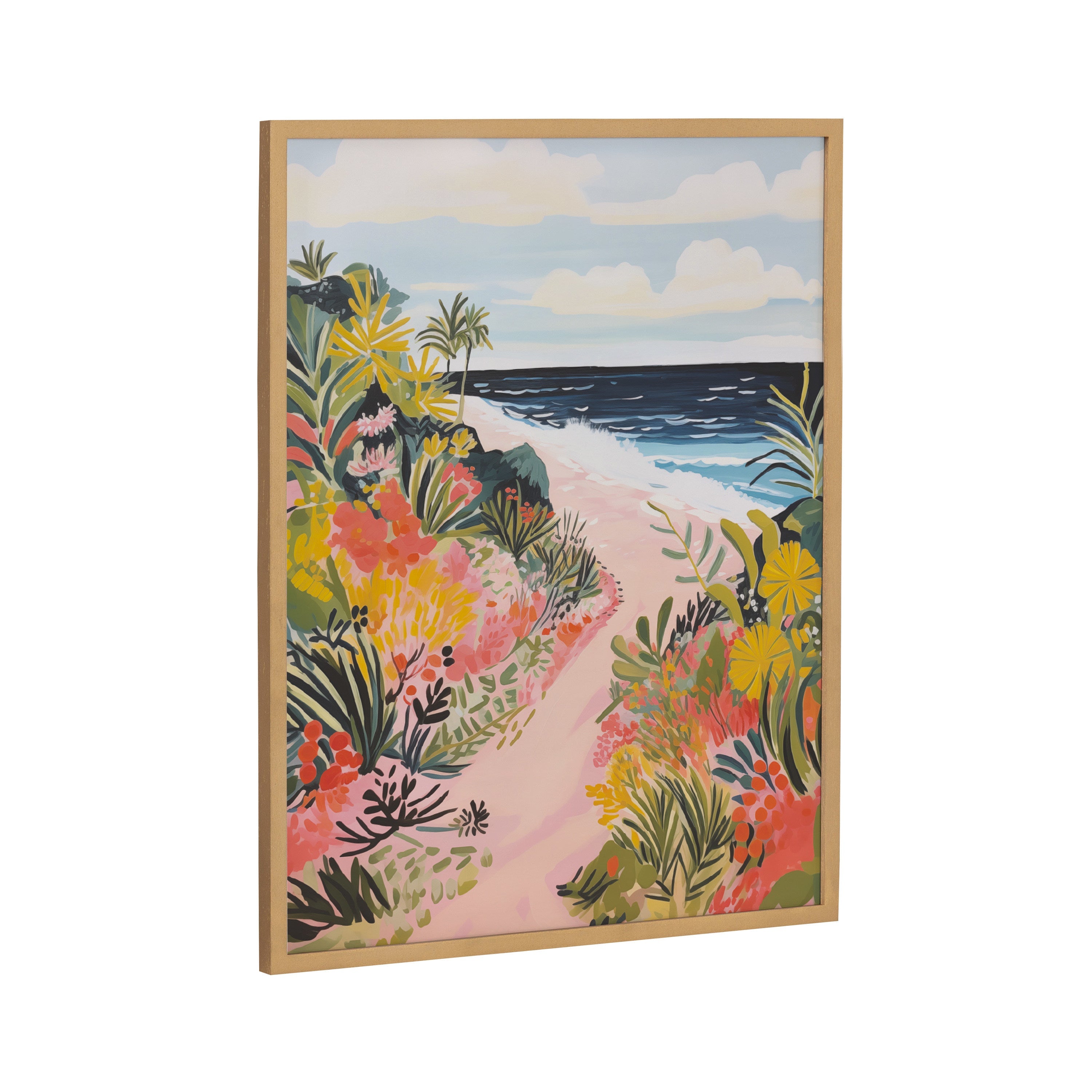Gallery Tropical Bright Ocean Path Landscape Print by The Creative Bunch Studio