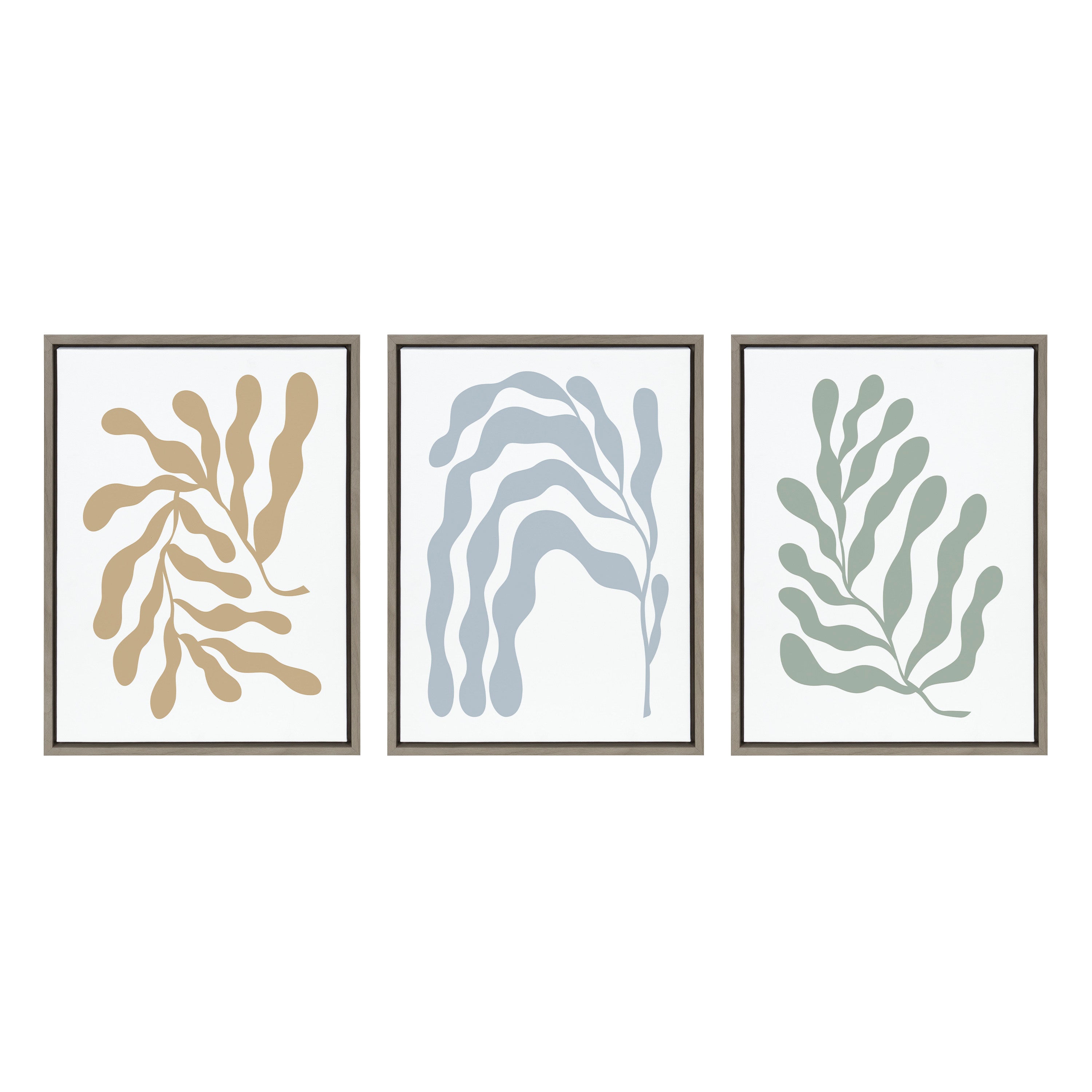 Sylvie Matisse Inspired Abstract Botanicals Framed Canvas by The Creative Bunch Studio