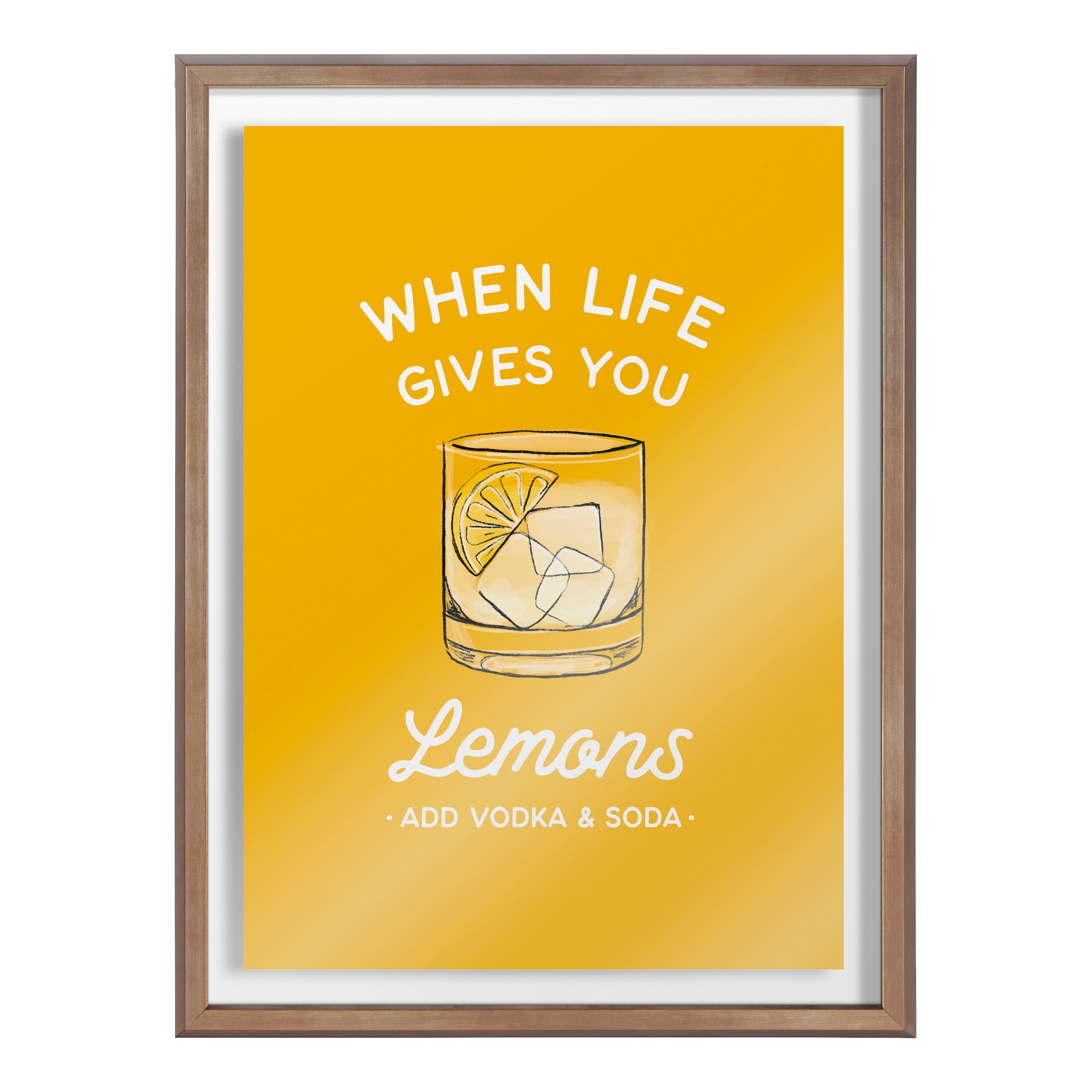 Blake When Life Gives You Lemons Yellow Framed Printed Glass by The Creative Bunch Studio