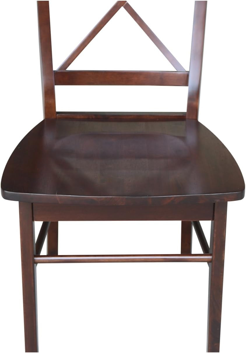 X Back Dining Chair In Java Finish With Solid Wood Seat