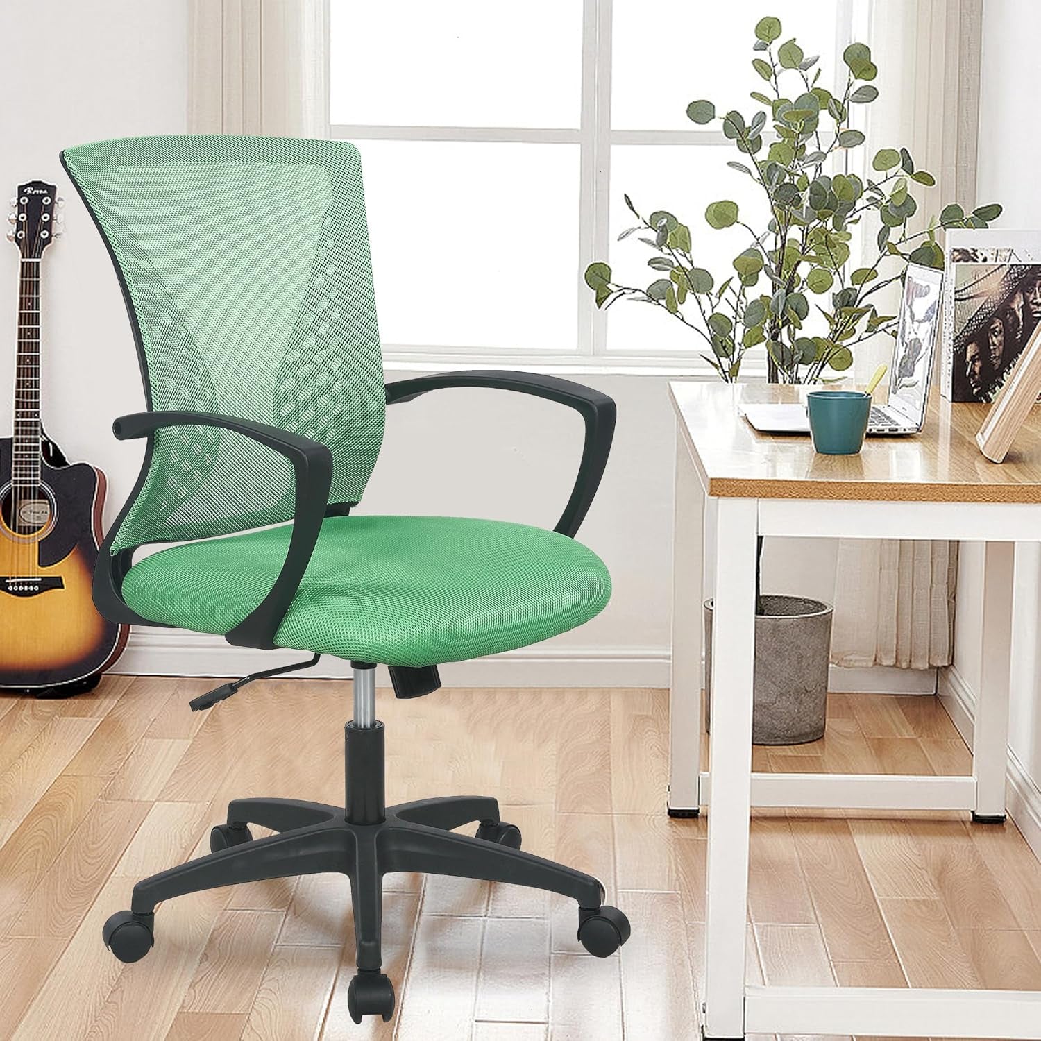 Green Ergonomic Mesh Office Gaming Chair With Lumbar Support