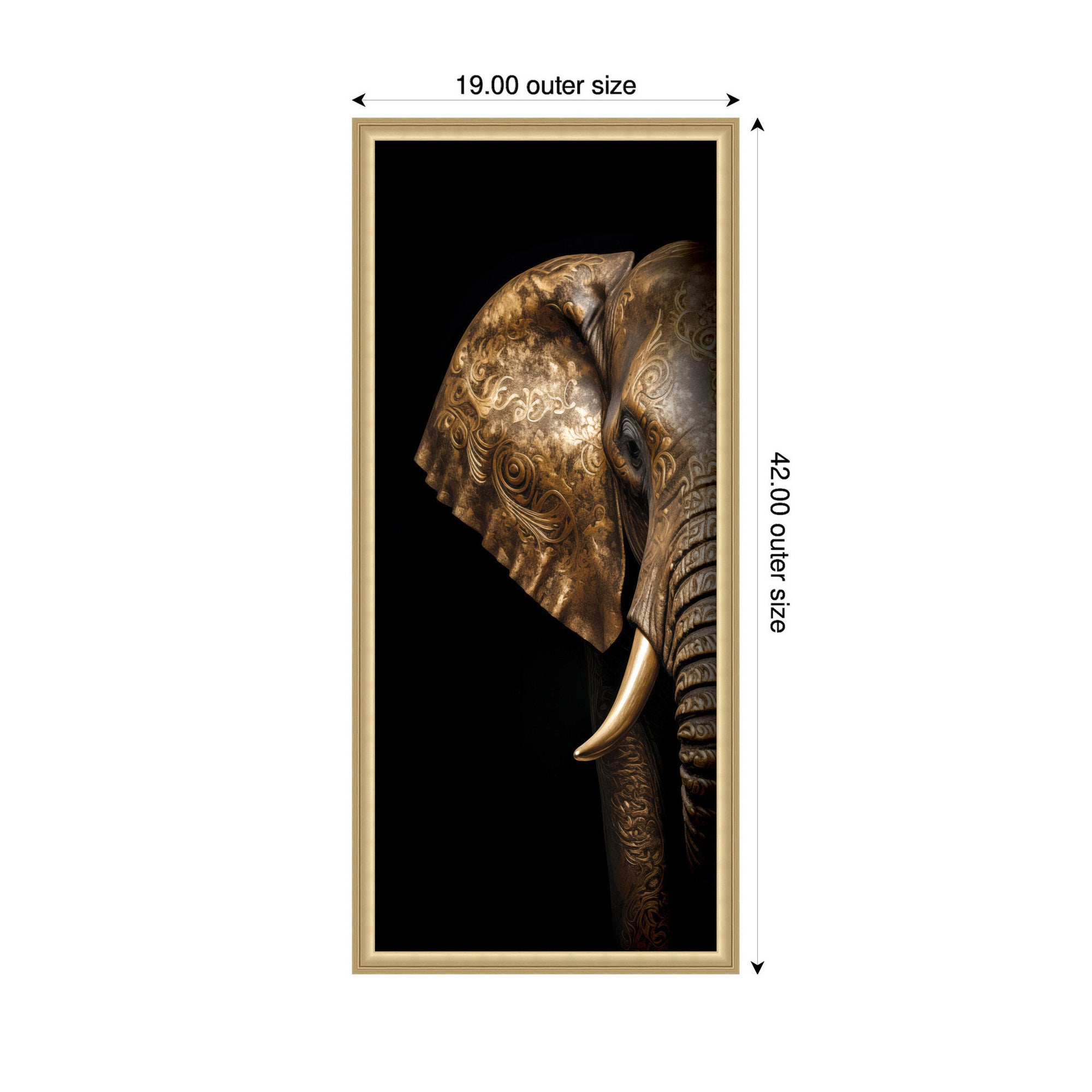 Midnight Mandala Zen Peaceful Elephant by The Creative Bunch Studio Framed Wall Art Print