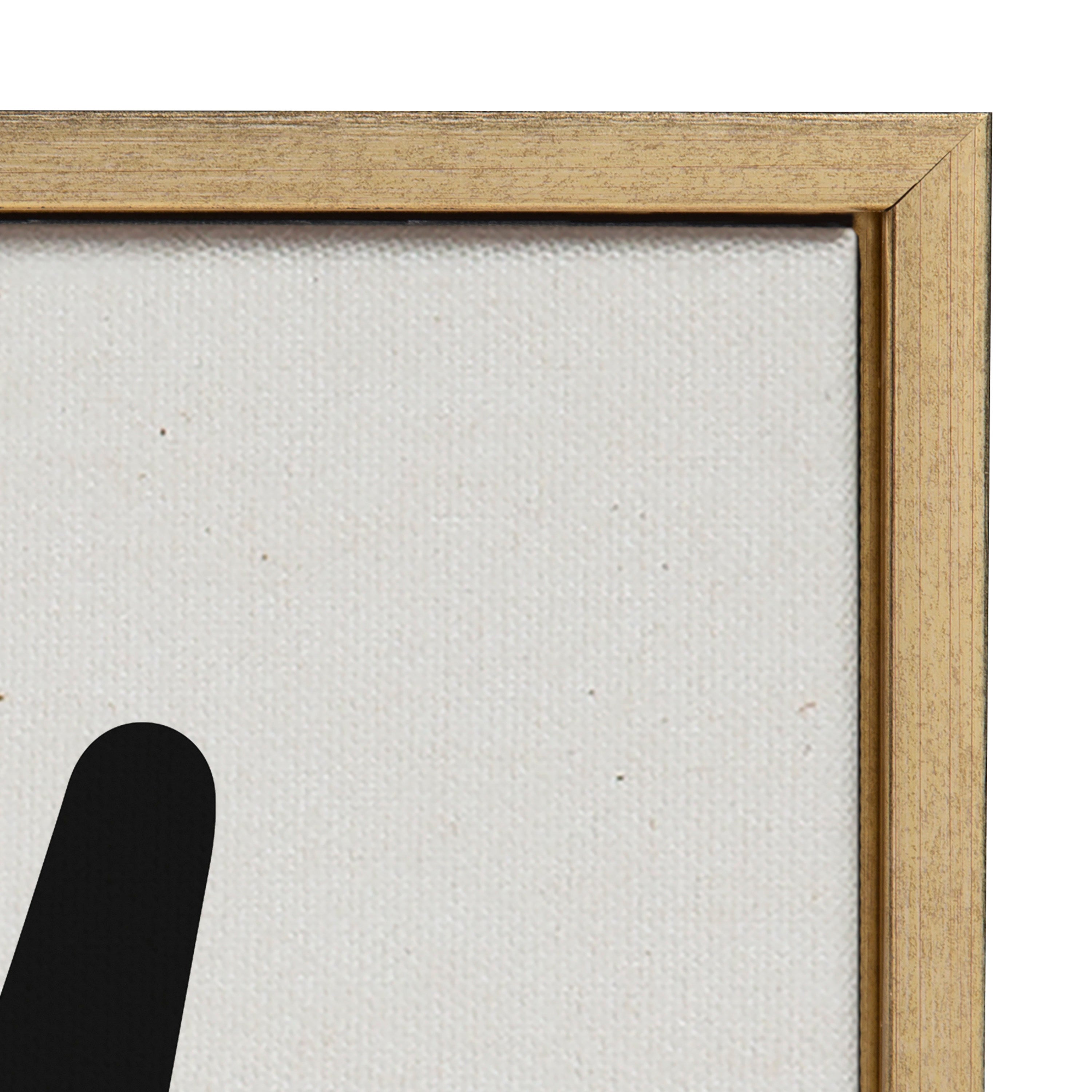 Sylvie Modern Botanical Neutral Abstract 1 Framed Canvas by The Creative Bunch Studio