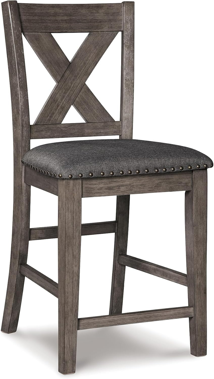 Caitbrook Gray Upholstered Counter Height Barstool Set Of 2