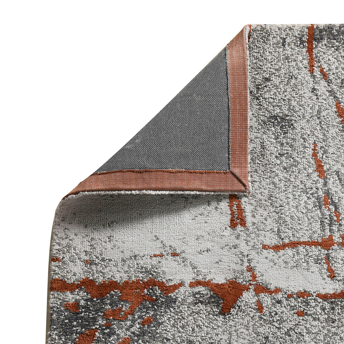 Quarry - 5' X 6.5' Abstract Area Rug - Gray / Orange