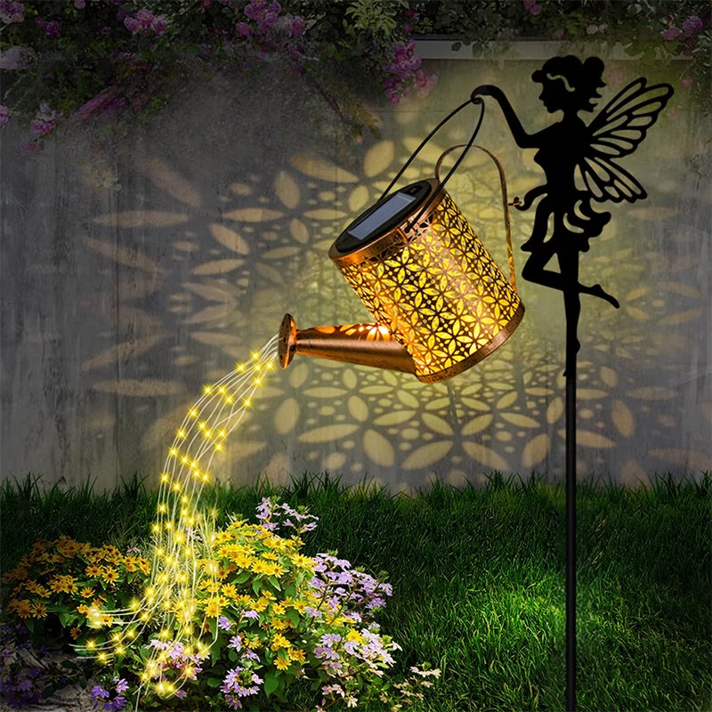 Outdoor Solar Hanging Lanterns Watering Can-0