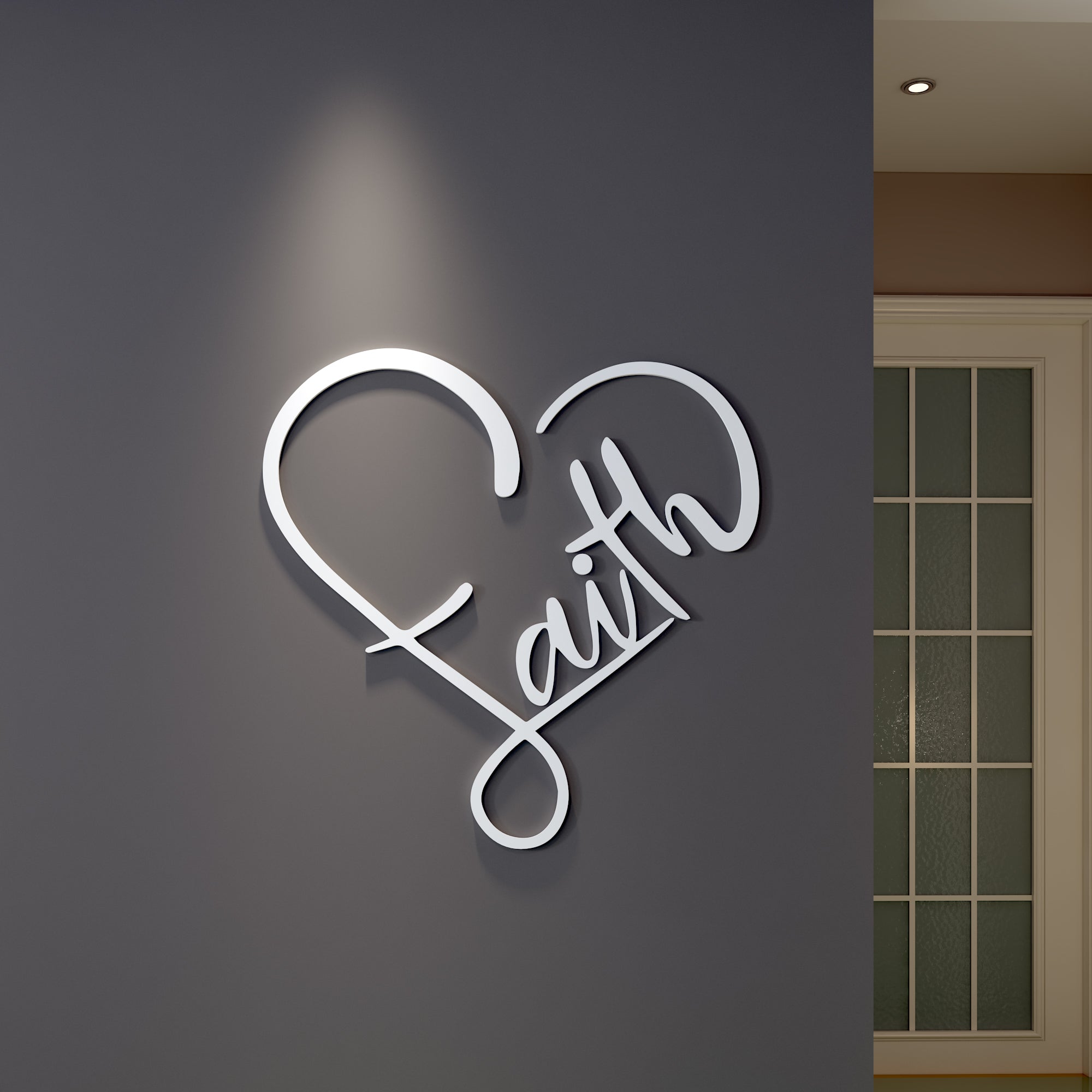 Faith Heart 3D Wall Decor-0