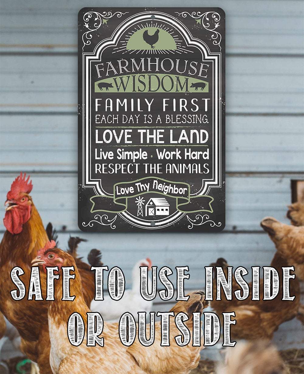 Farmhouse Wisdom - Metal Sign