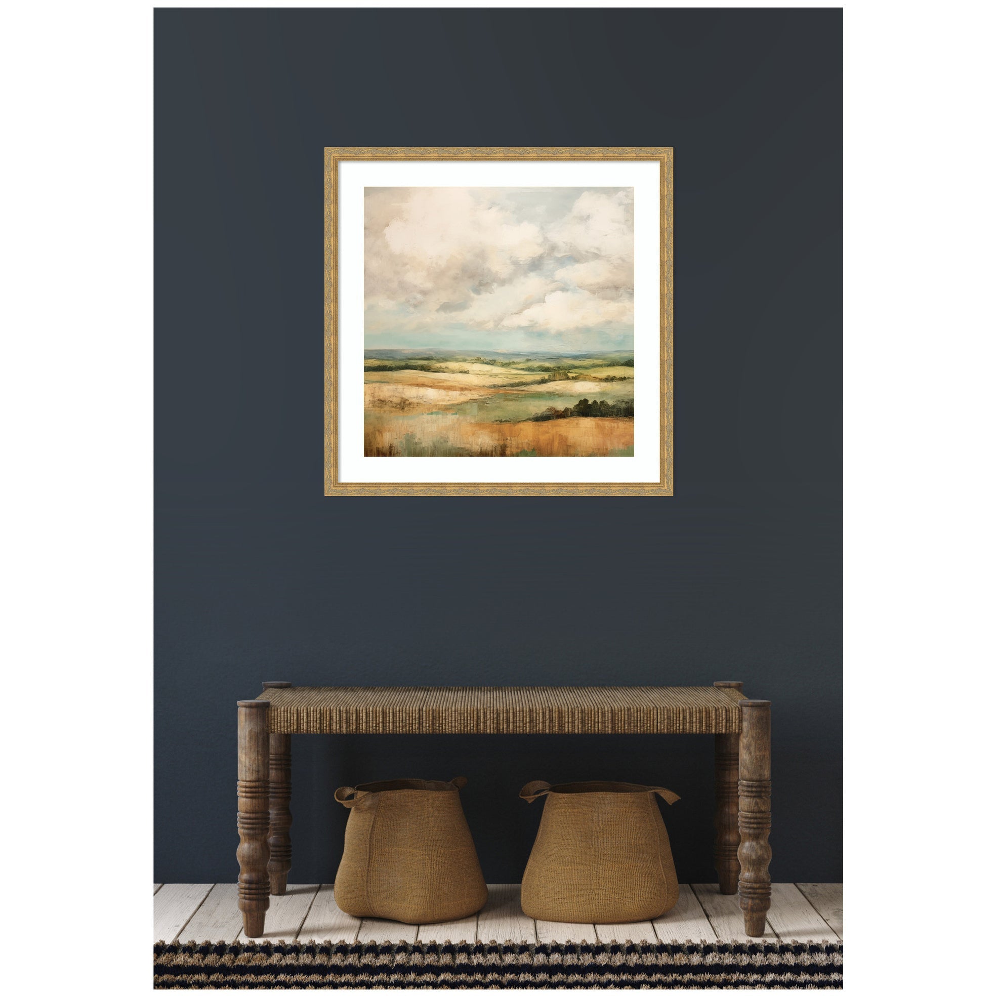 Framed Art Rolling Hills Abstract Landscape by The Creative Bunch Studio