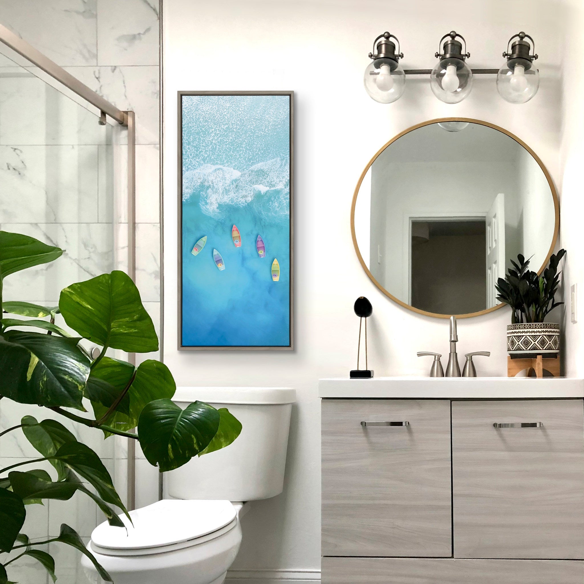 Sylvie Tropical Escape Framed Canvas by The Creative Bunch Studio