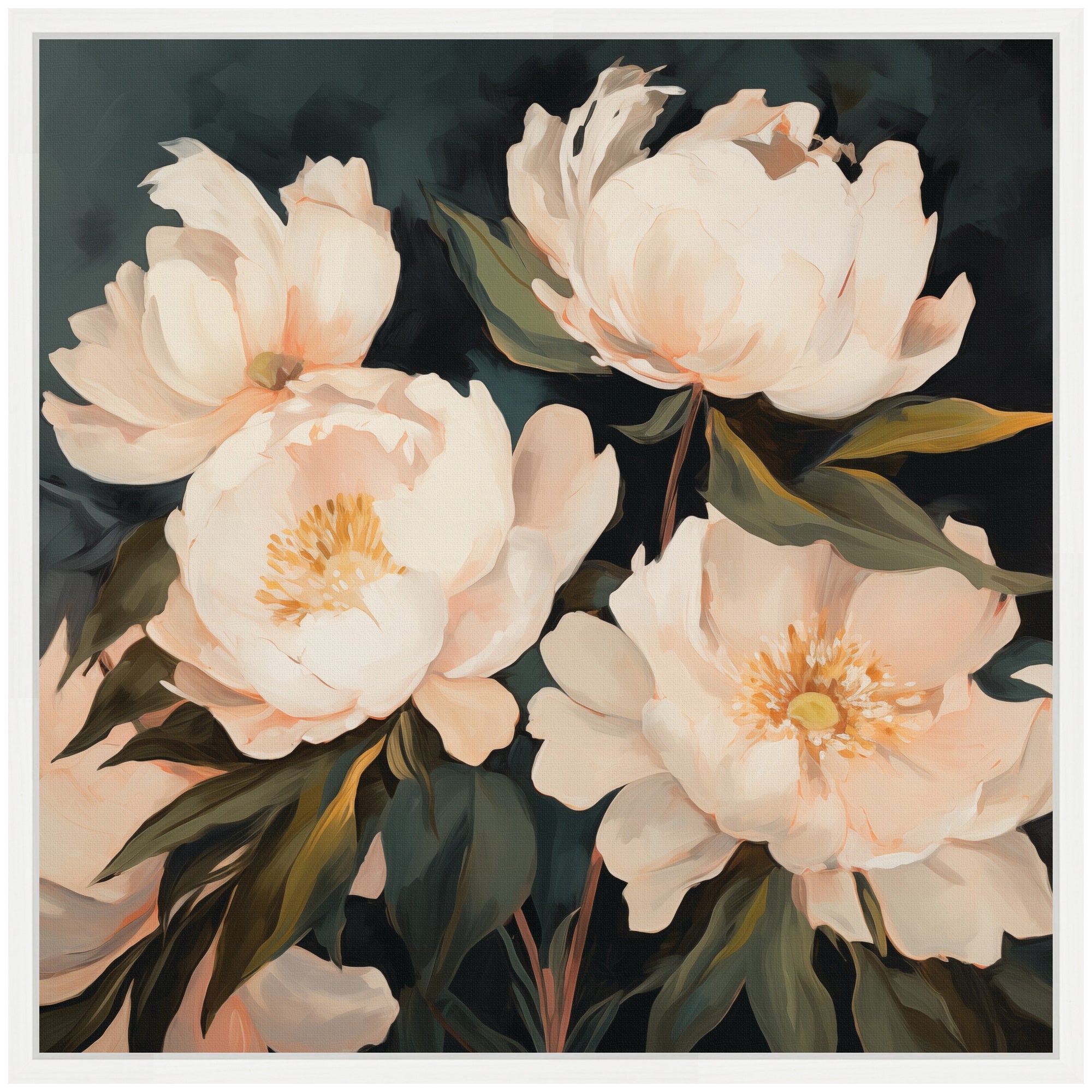 Sylvie Beautiful Painterly Floral Bouquets 2 Framed Canvas by The Creative Bunch Studio