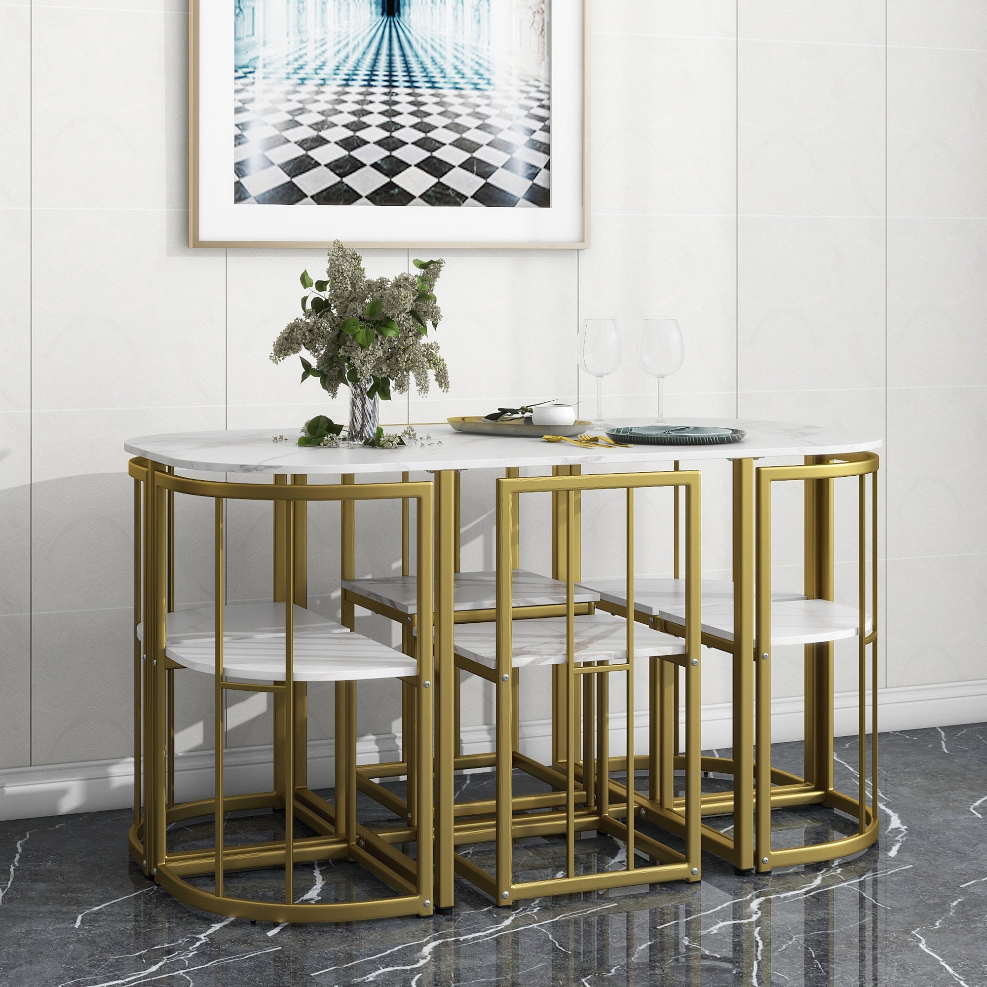 Modern 7-Piece Dining Table Set