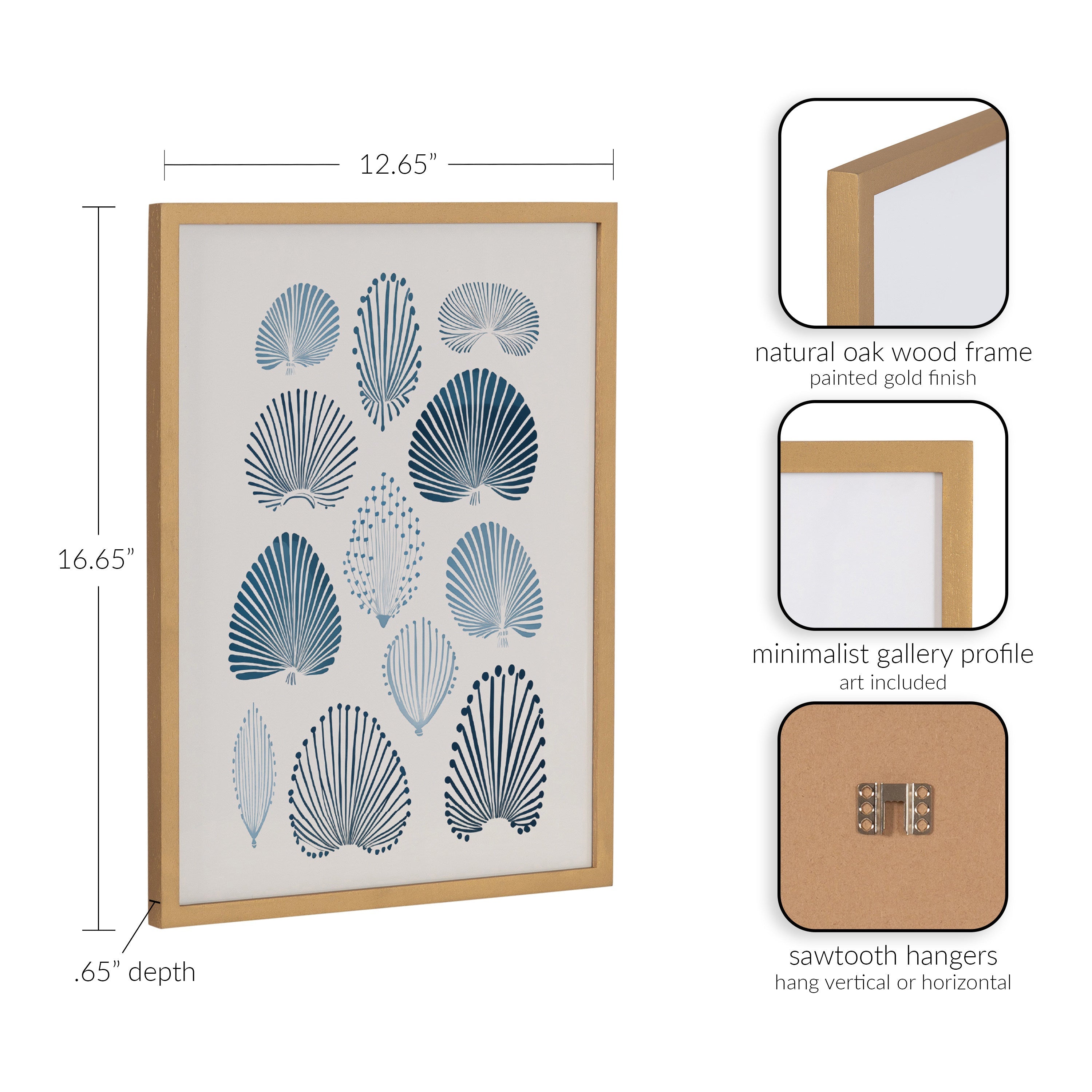 Gallery Abstract Coastal Blue Coral Print by The Creative Bunch Studio