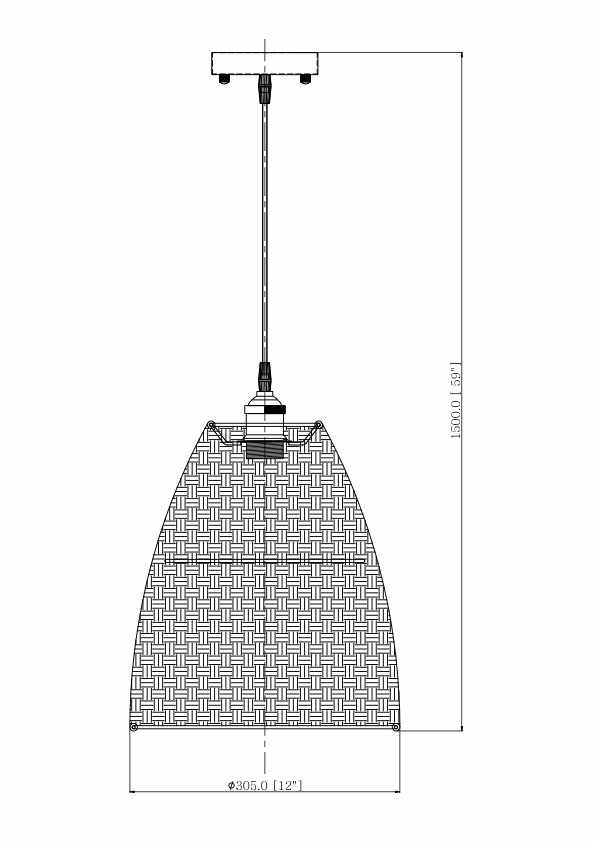 Ferreyres Southwestern Dark Brown Rattan Pendant-4