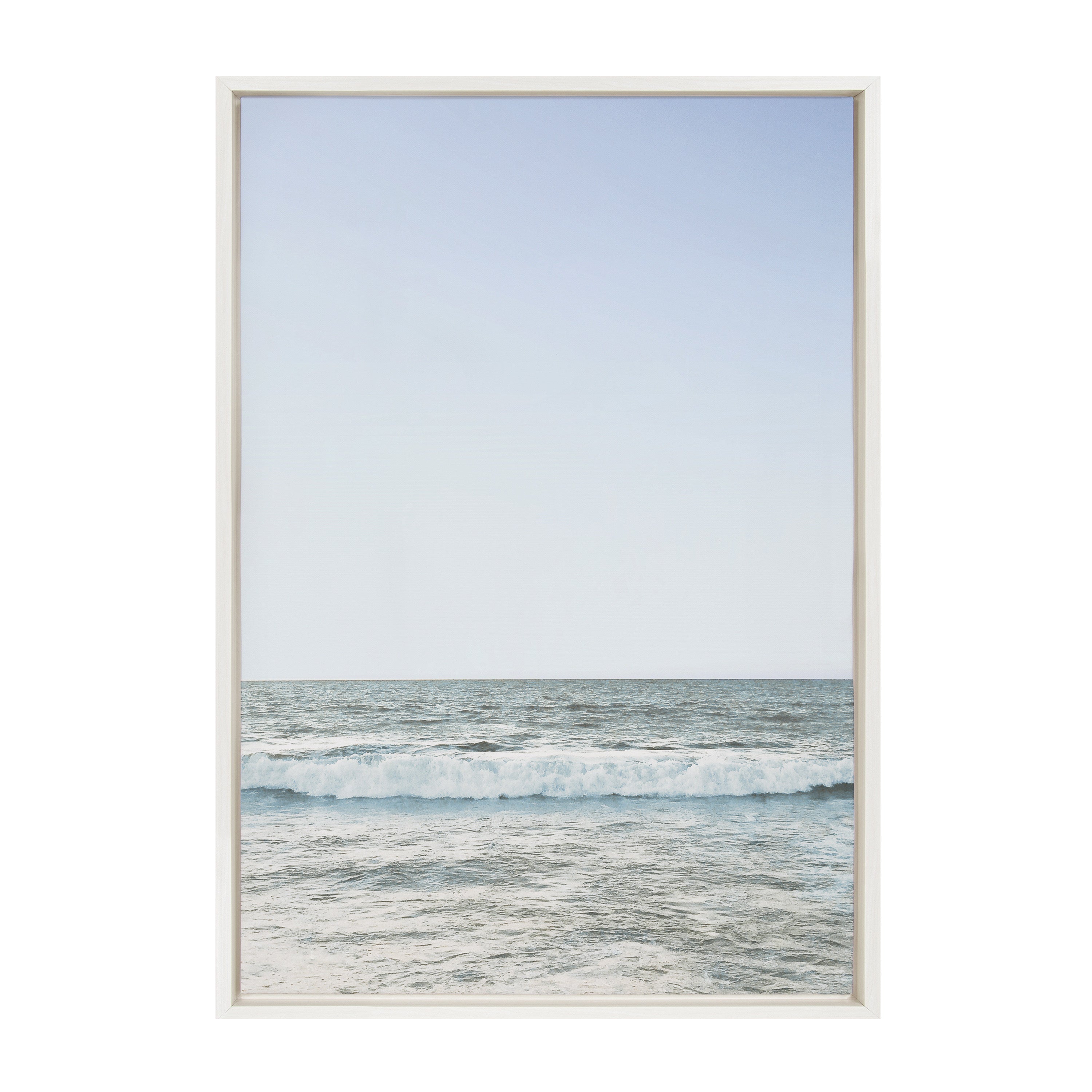 Sylvie Pale Blue Sea Framed Canvas by The Creative Bunch Studio