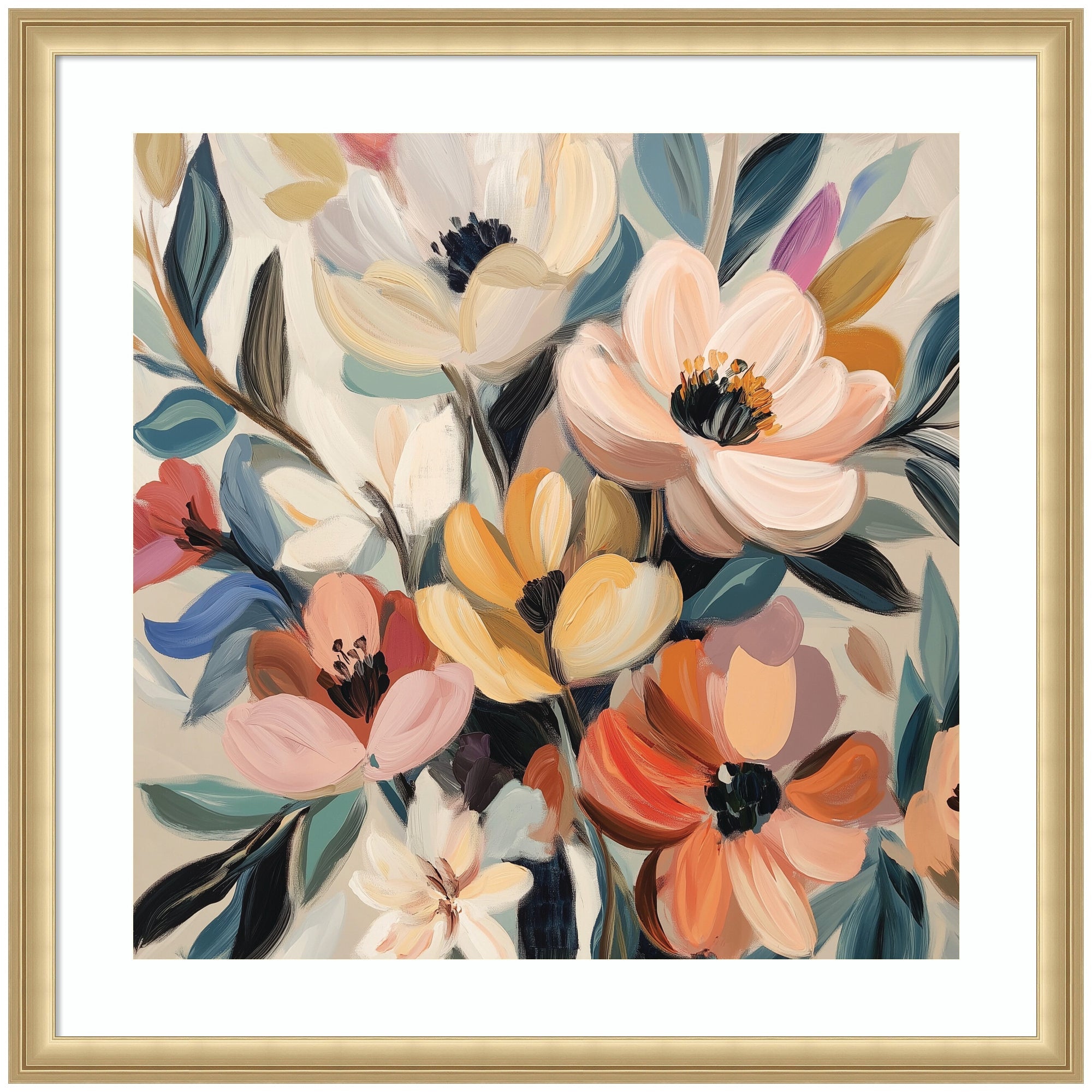 Framed Art Garden Bloom Abstract Bouquet II by The Creative Bunch Studio